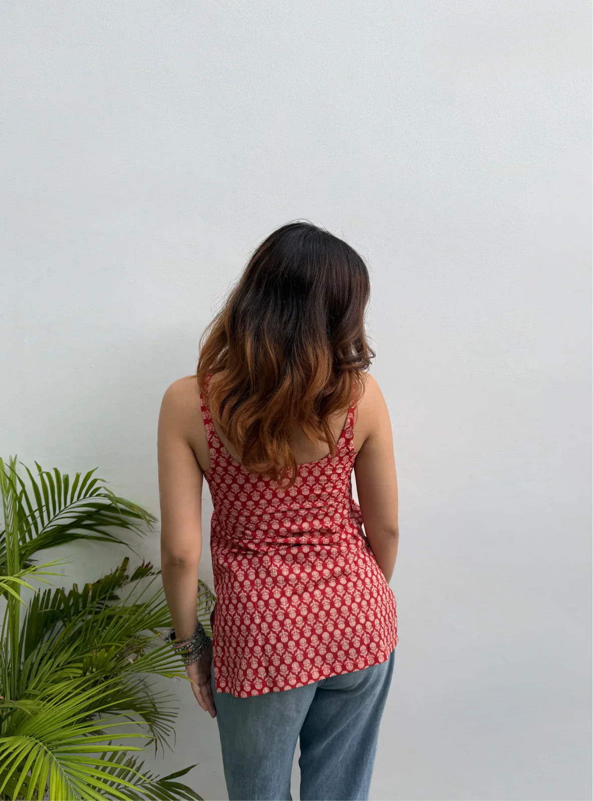 women floral printed cotton tunic
