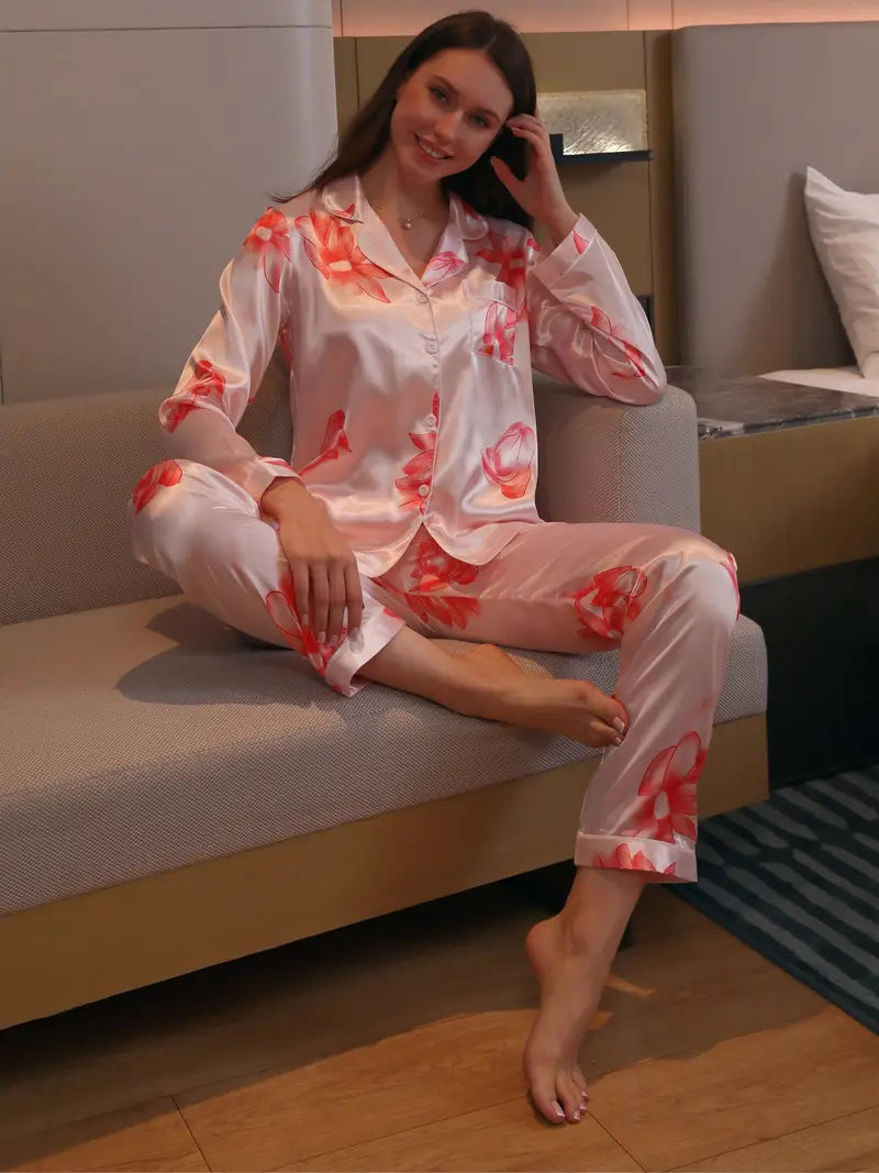 Women's Long Sleeves And Long Pants Pajama Sets