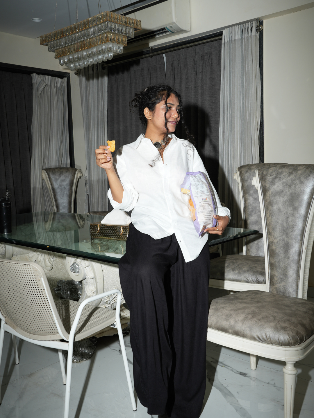 Oversized White Linen Shirt NISHORAMA