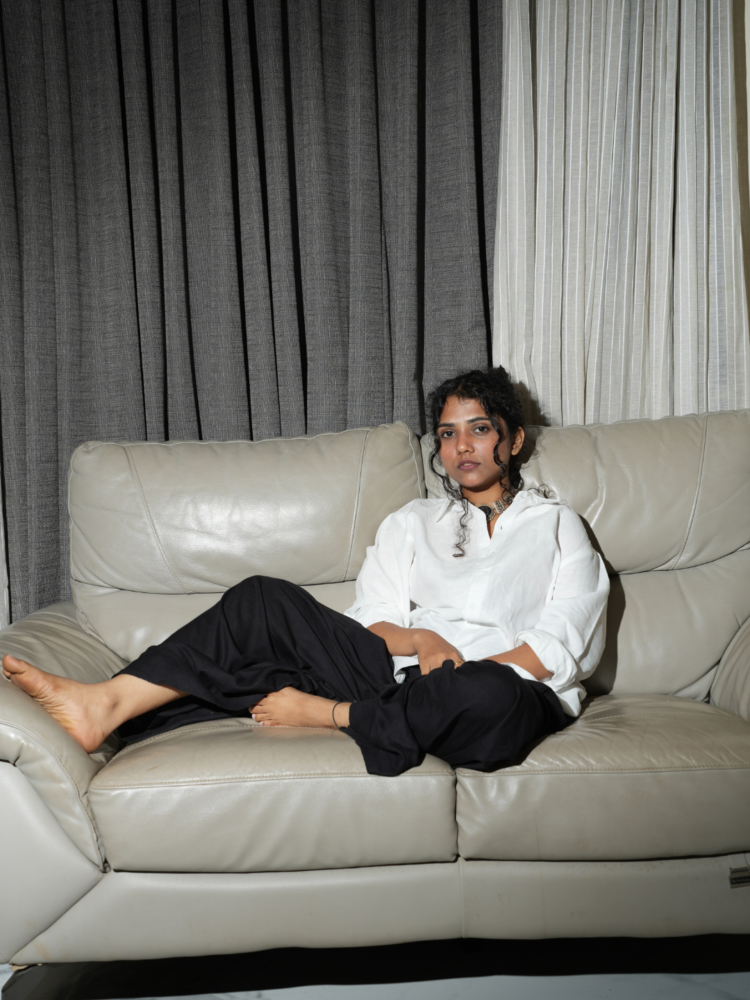 Oversized White Linen Shirt NISHORAMA