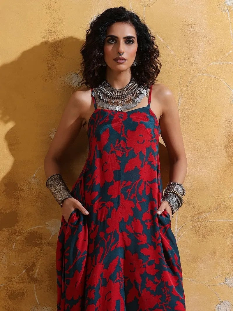 Women Floral Printed A-Line Kurta with Palazzo