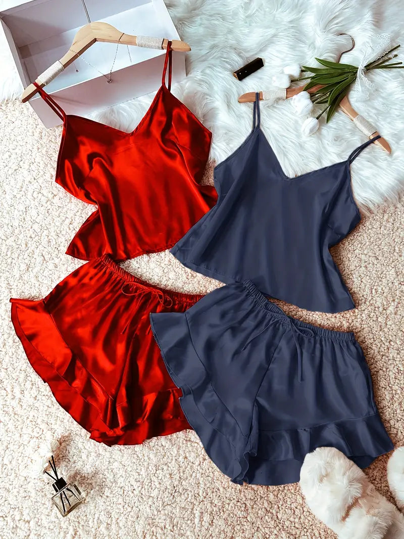 Pack of 3-2 Top & Flare Shorts pajama set for women