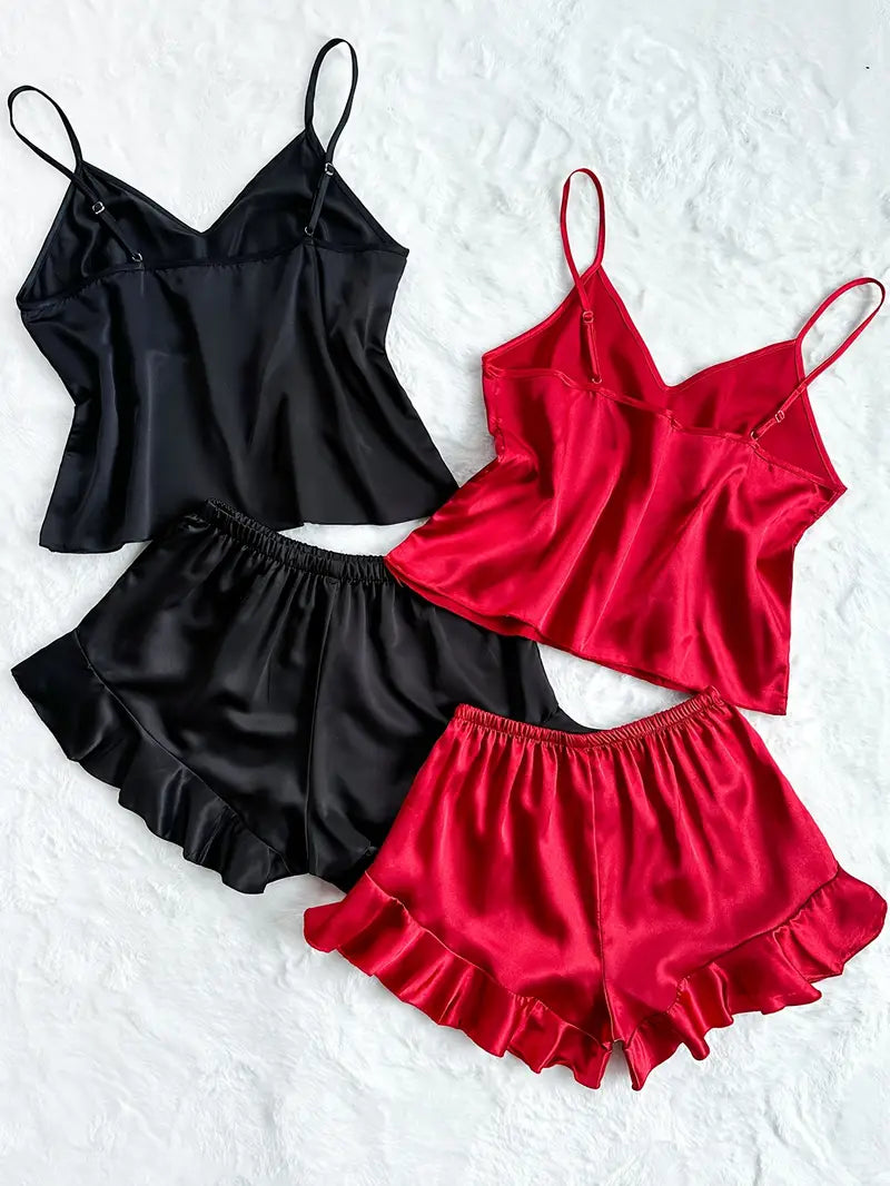V Neck Cami Top & Flare Shorts Sleep dress, pajama set