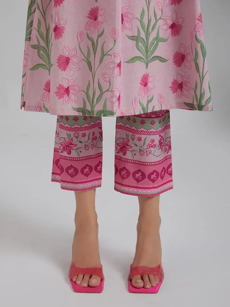 Women Floral Printed V-Neck Kurta with Trousers & Dupatta