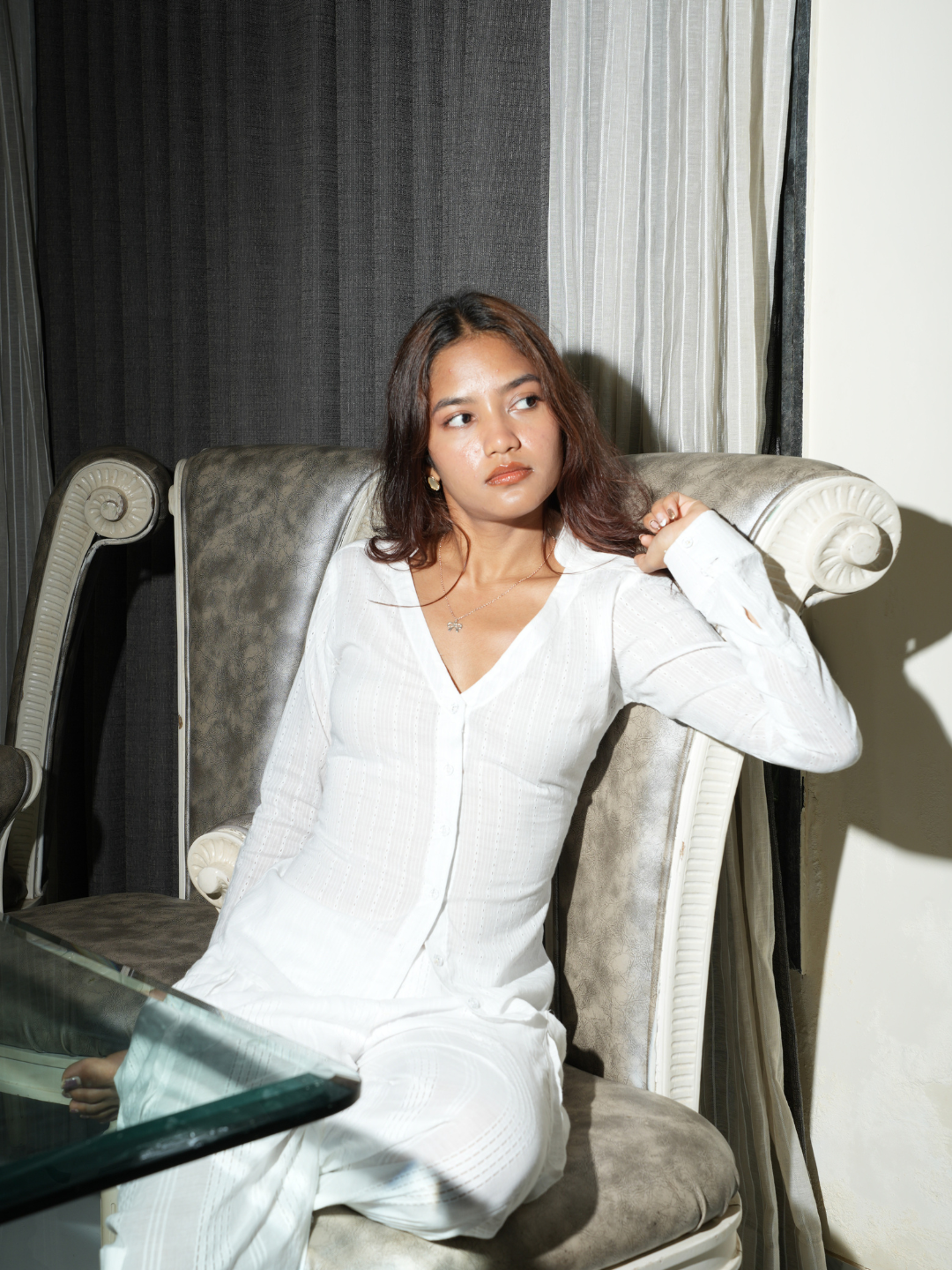 Neer Jacquard Corset Shirt NISHORAMA