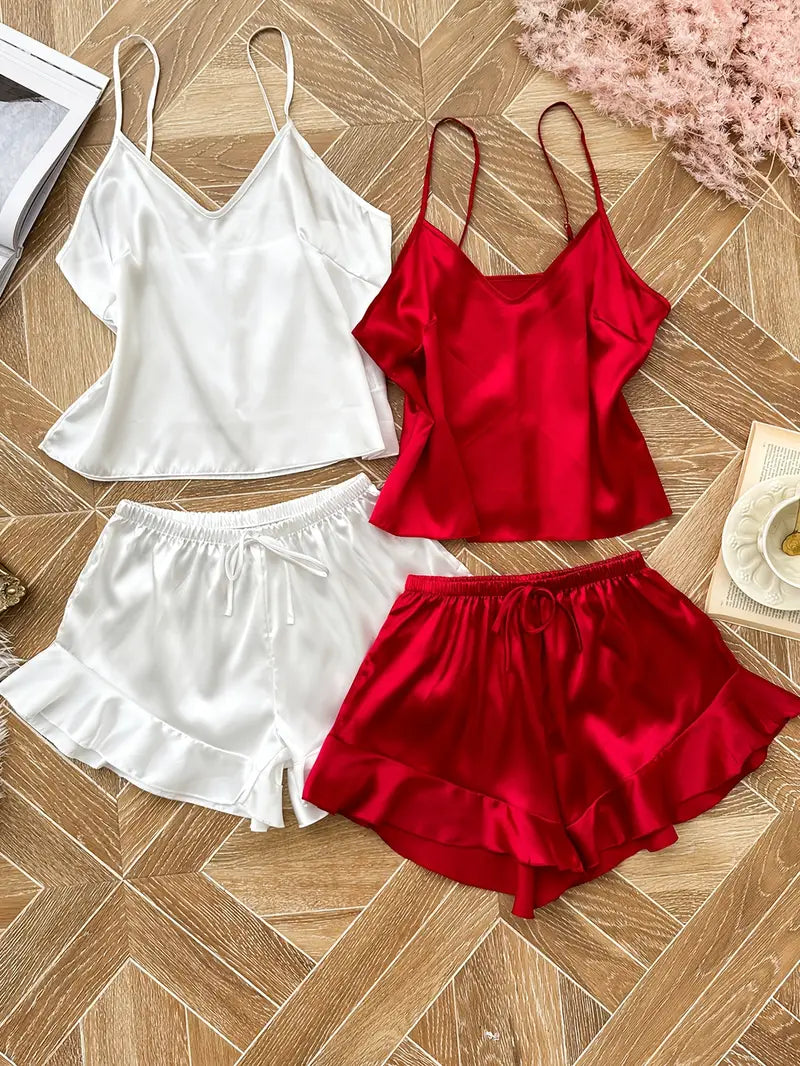V Neck Cami Top & Flare Shorts Sleep dress, pajama set