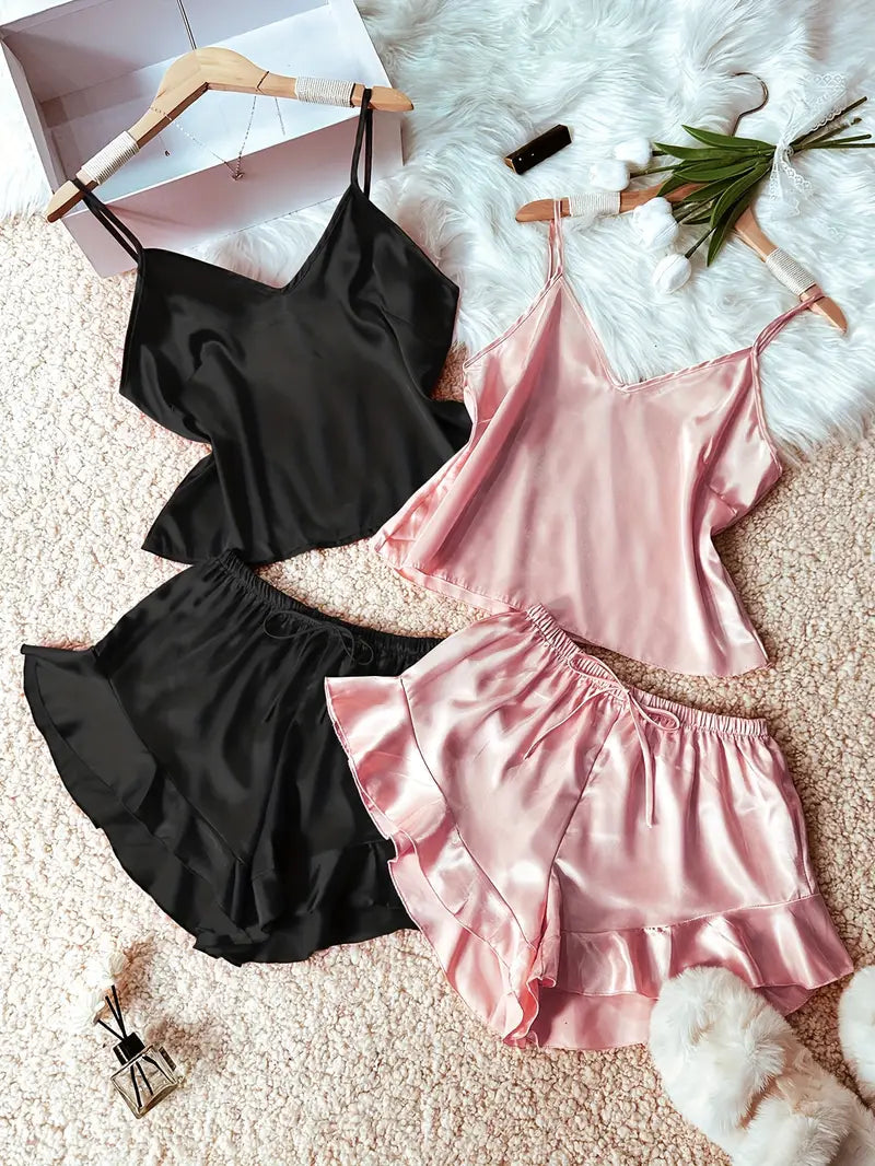 V Neck Cami Top & Flare Shorts Sleep dress, pajama set Marquisa