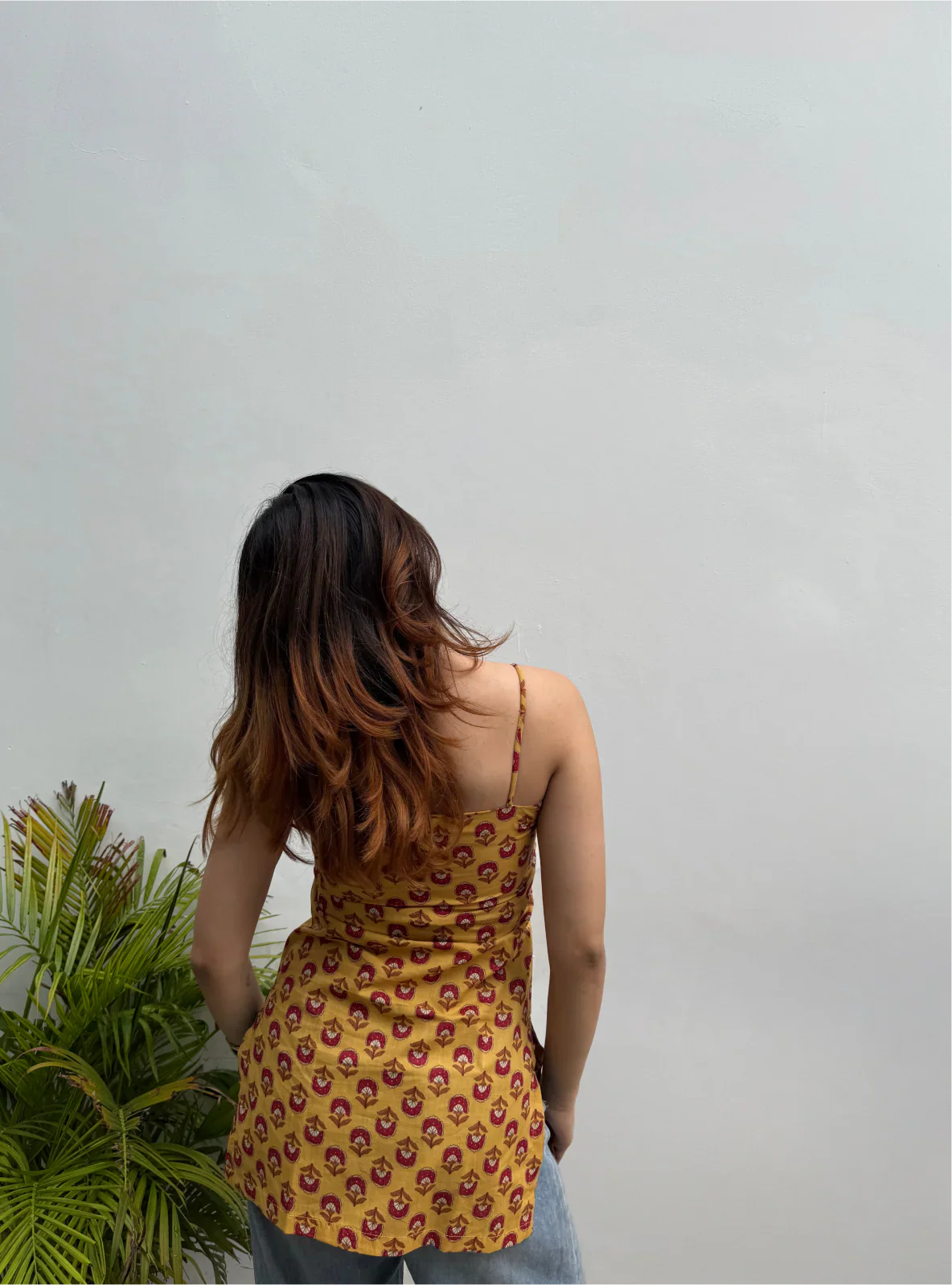 Mustard yellow Strap Kurti