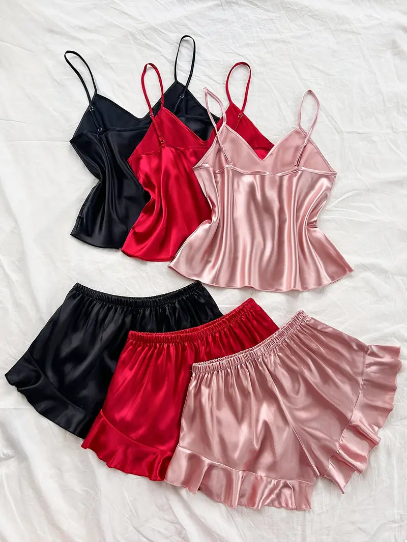 Pack of 3-2 Top & Flare Shorts pajama set for women