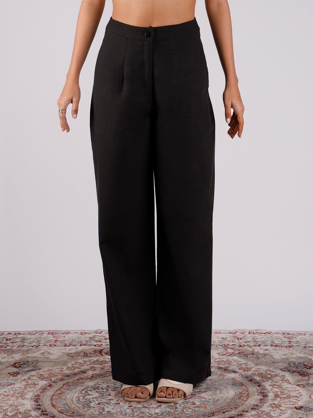 Black Cotton Pants NISHORAMA