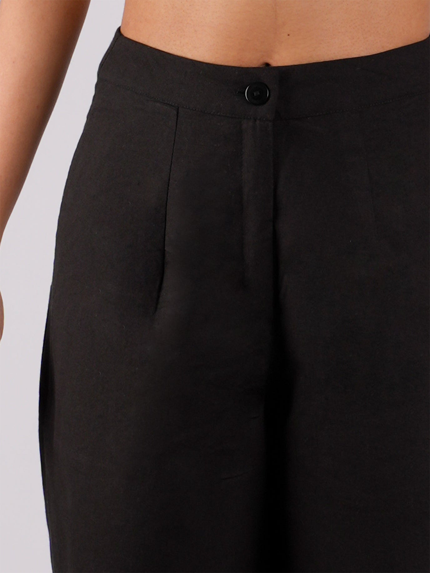 Black Cotton Pants NISHORAMA