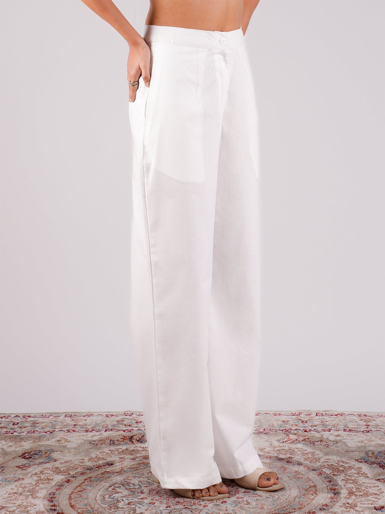 White Cotton Pants NISHORAMA