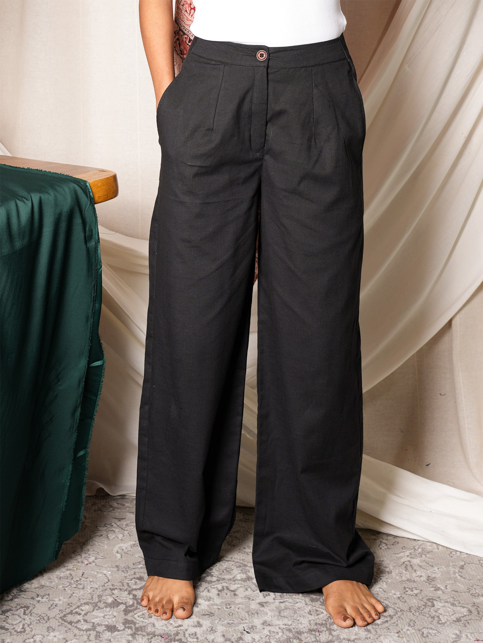 Black Linen Trouser NISHORAMA