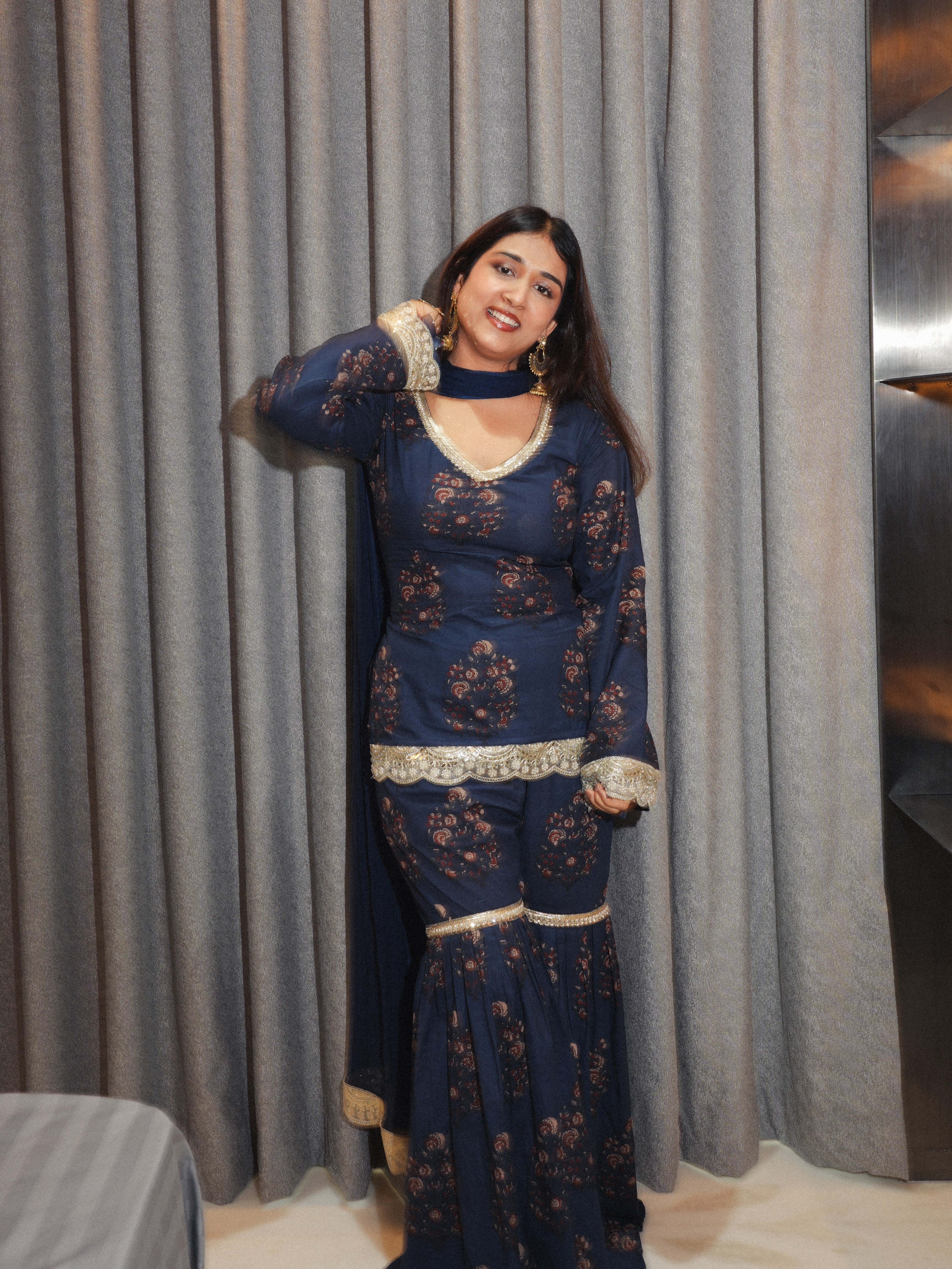Inaayat Sleeved Corset Kurti With Sharara And Dupatta  Set NISHORAMA