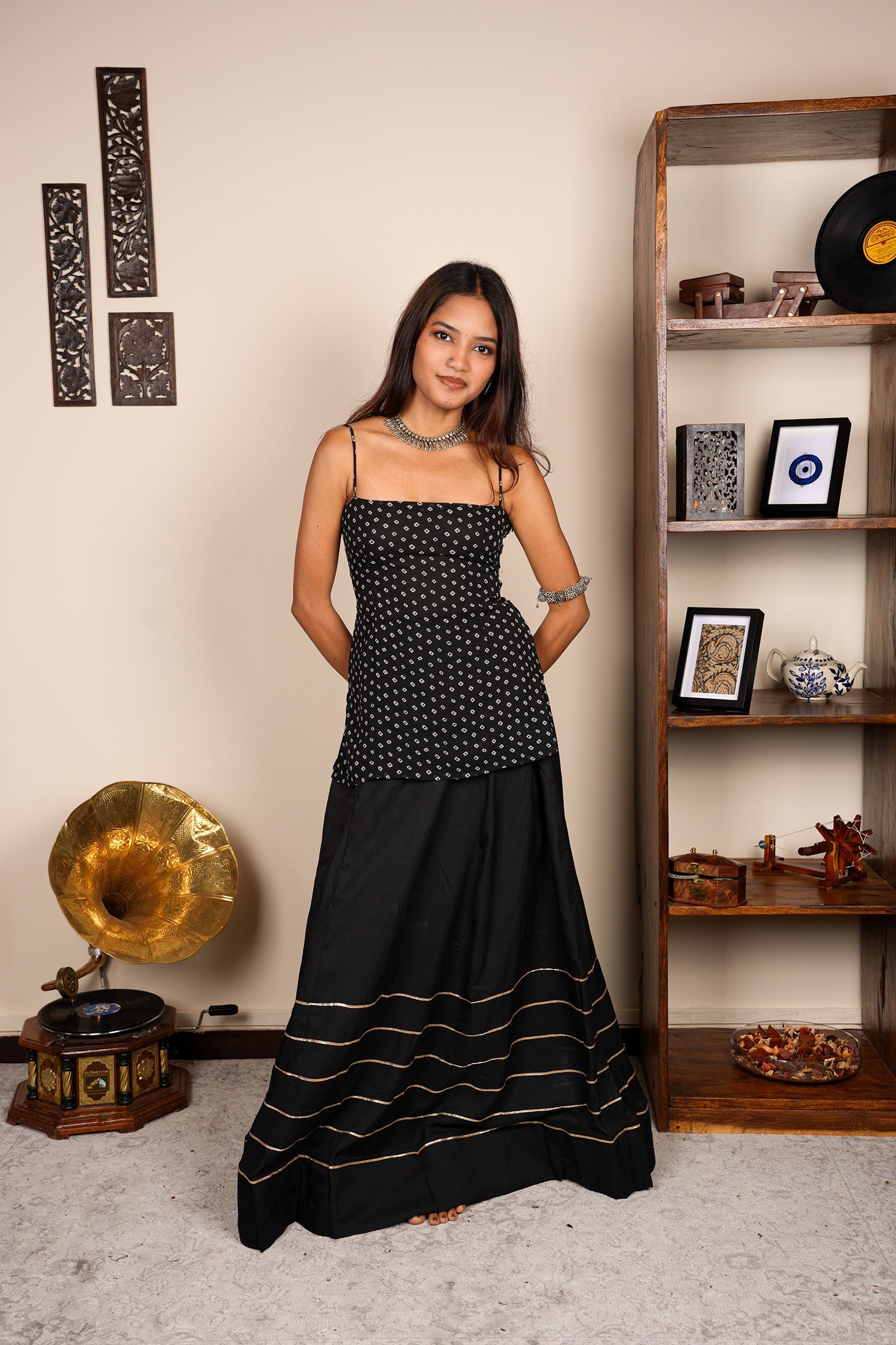 Jhanjhar Bandhani Corset Kurti NISHORAMA