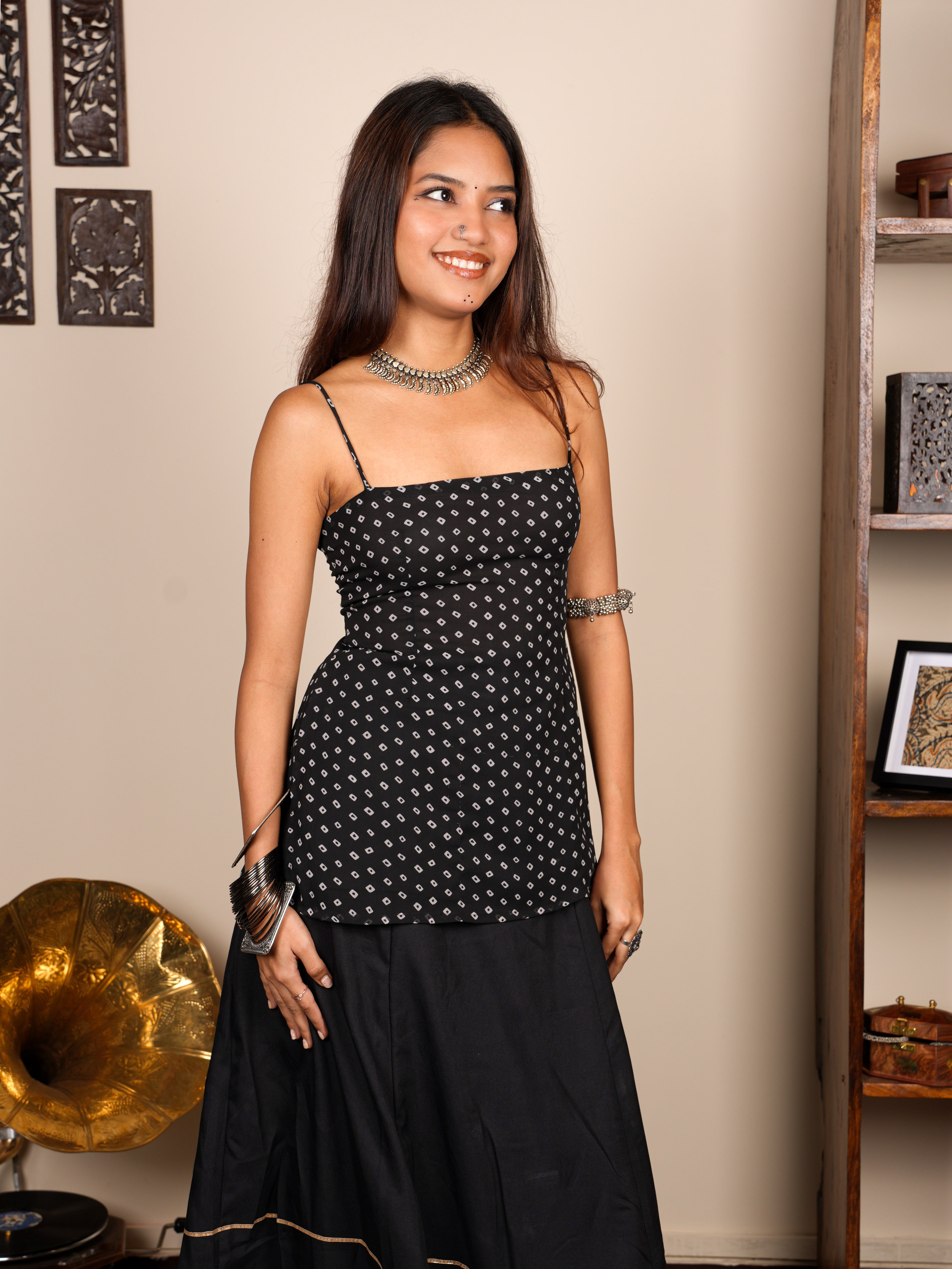 Jhanjhar Bandhani Corset Kurti NISHORAMA