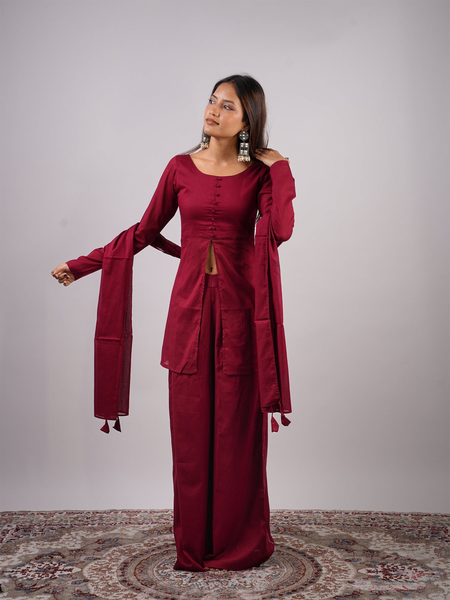 Kareena Mul Kurti Pant Dupatta Set NISHORAMA