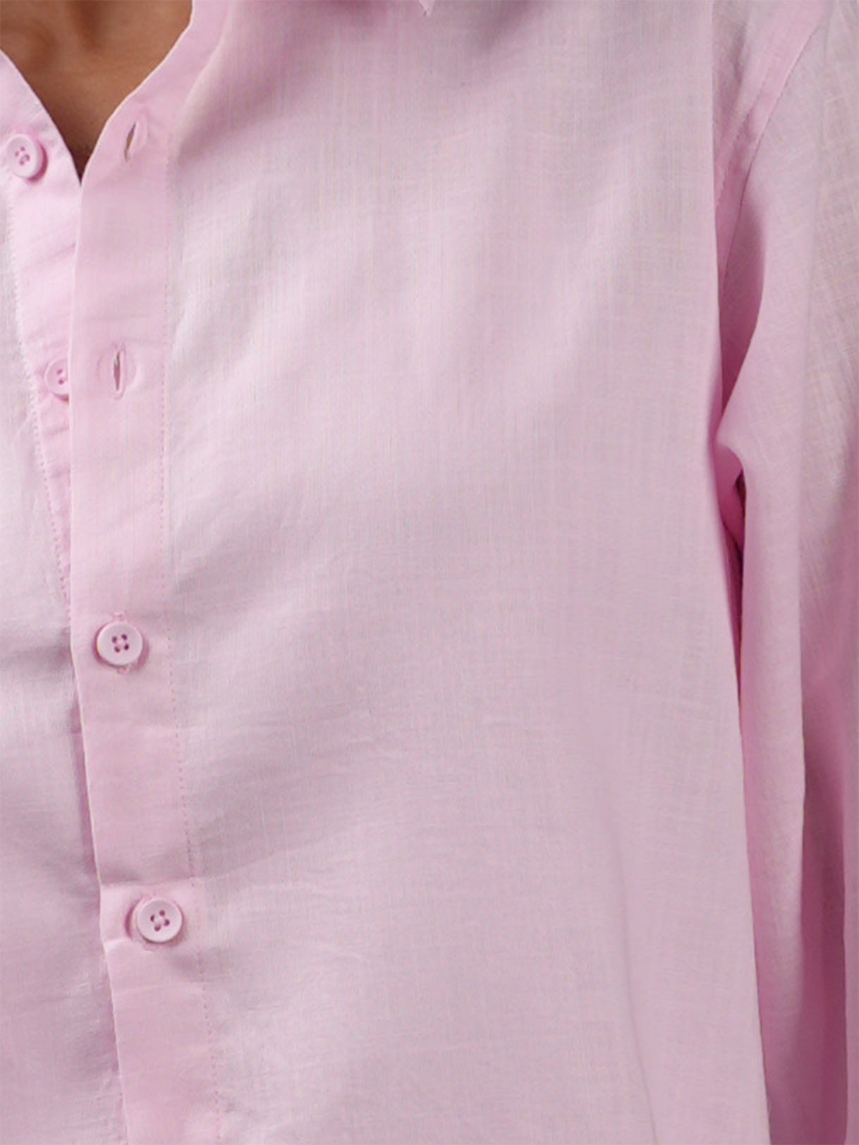 Oversized Pink Linen Shirt NISHORAMA