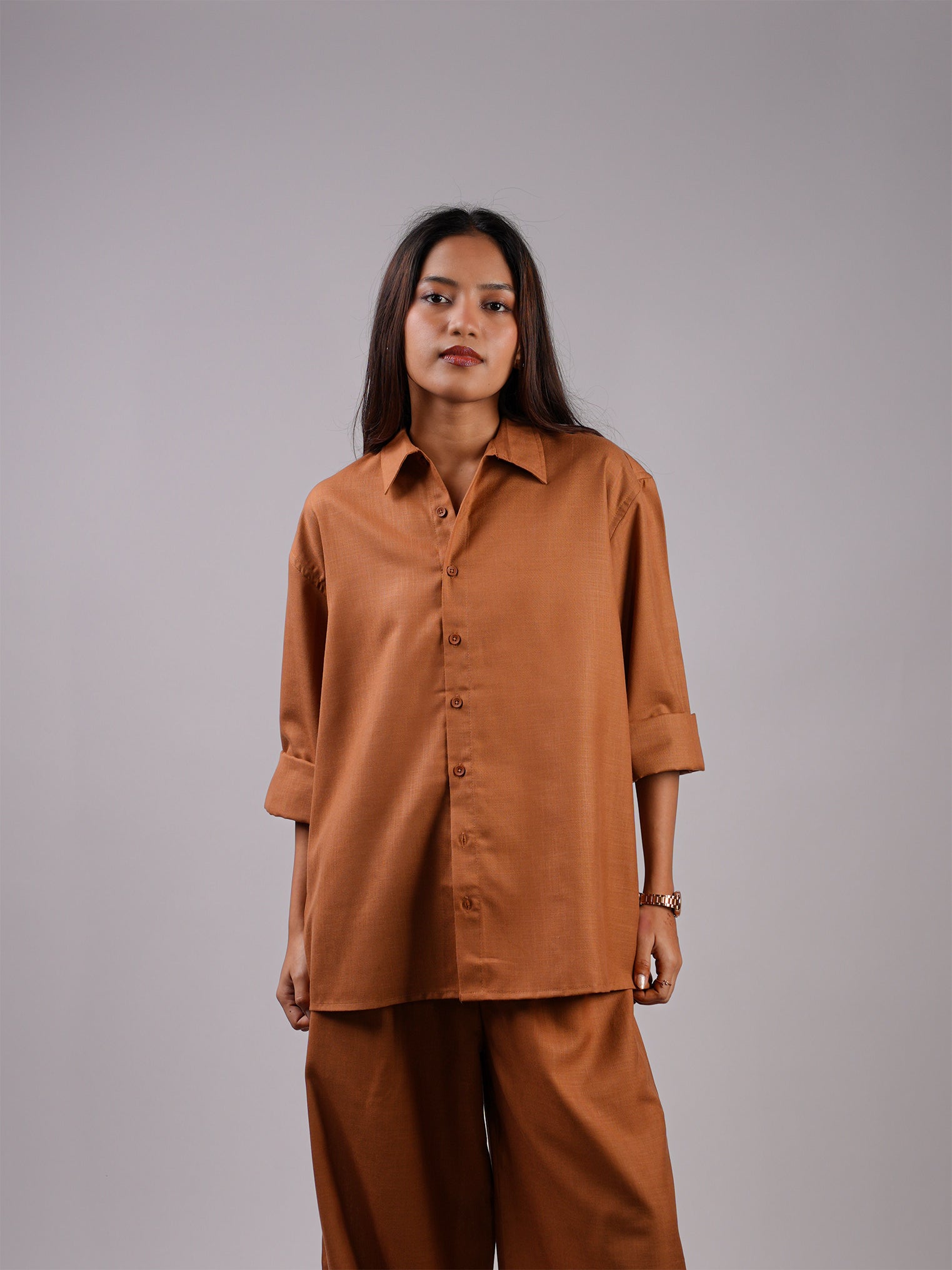 Oversized Brown Shirt NISHORAMA