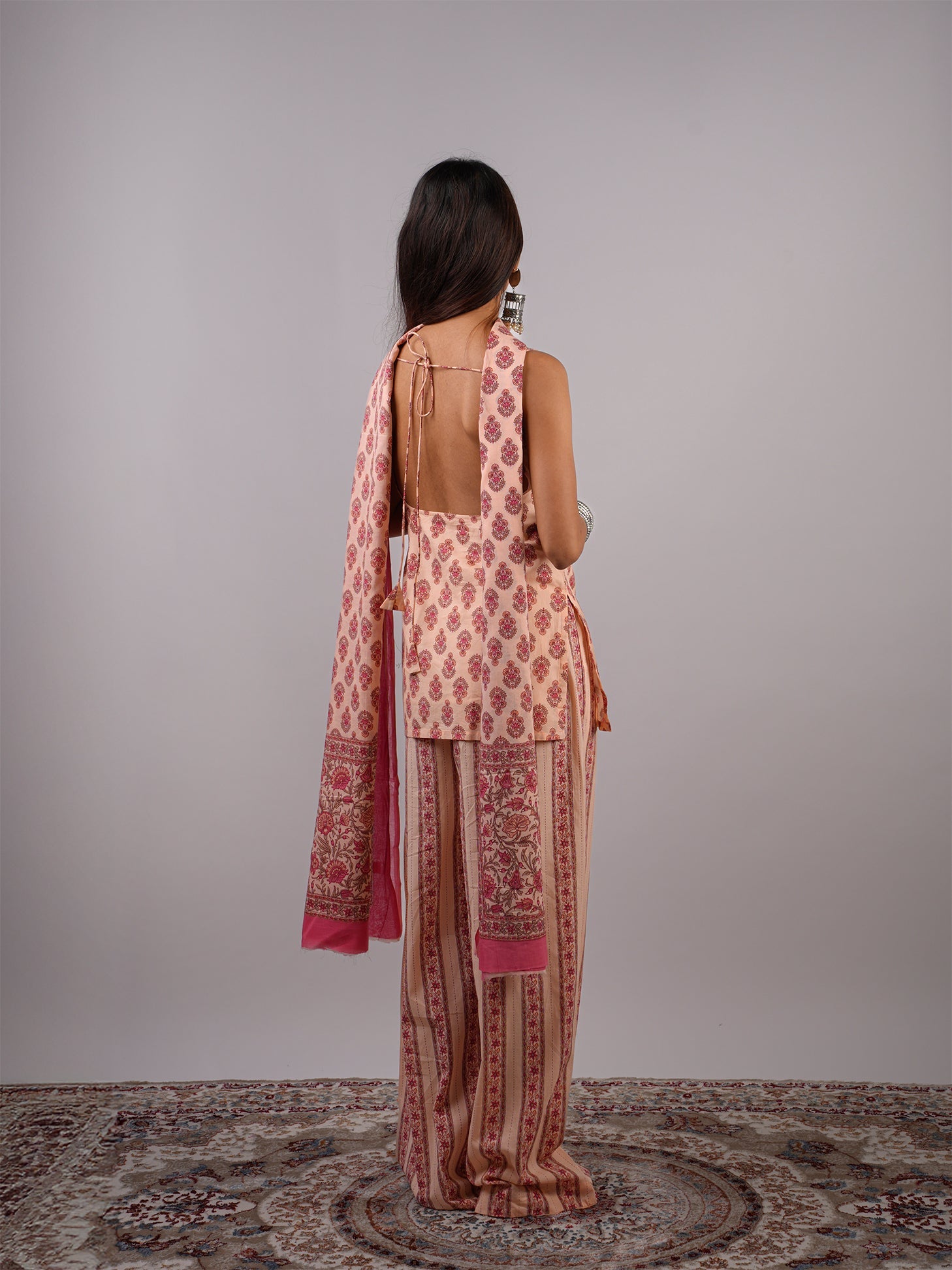 Bul Bul Deep Back Kurti Dupatta & Pant Set NISHORAMA
