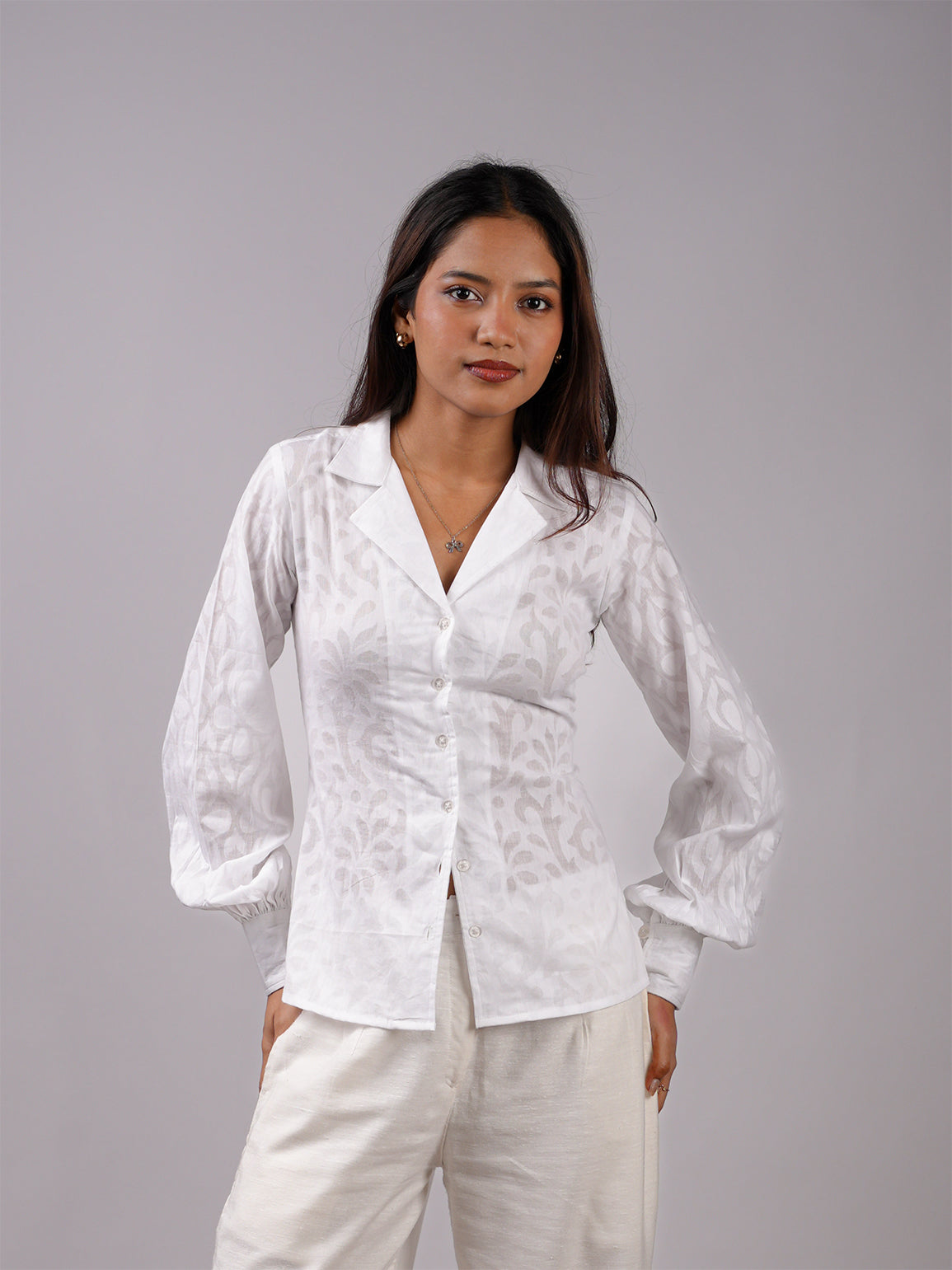 Safa Jacquard Corset Shirt NISHORAMA