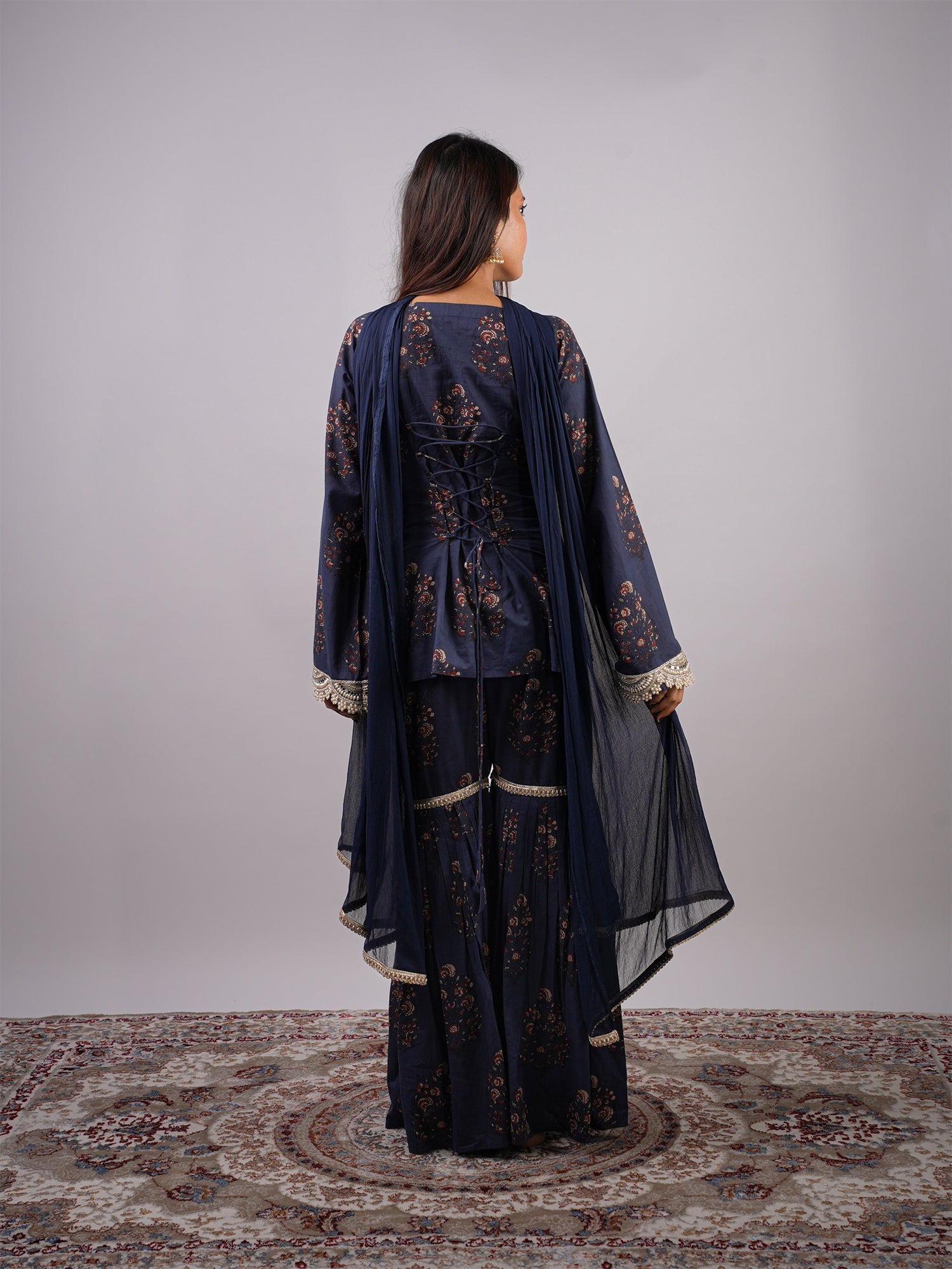 Inaayat Sleeved Corset Kurti With Sharara And Dupatta  Set NISHORAMA
