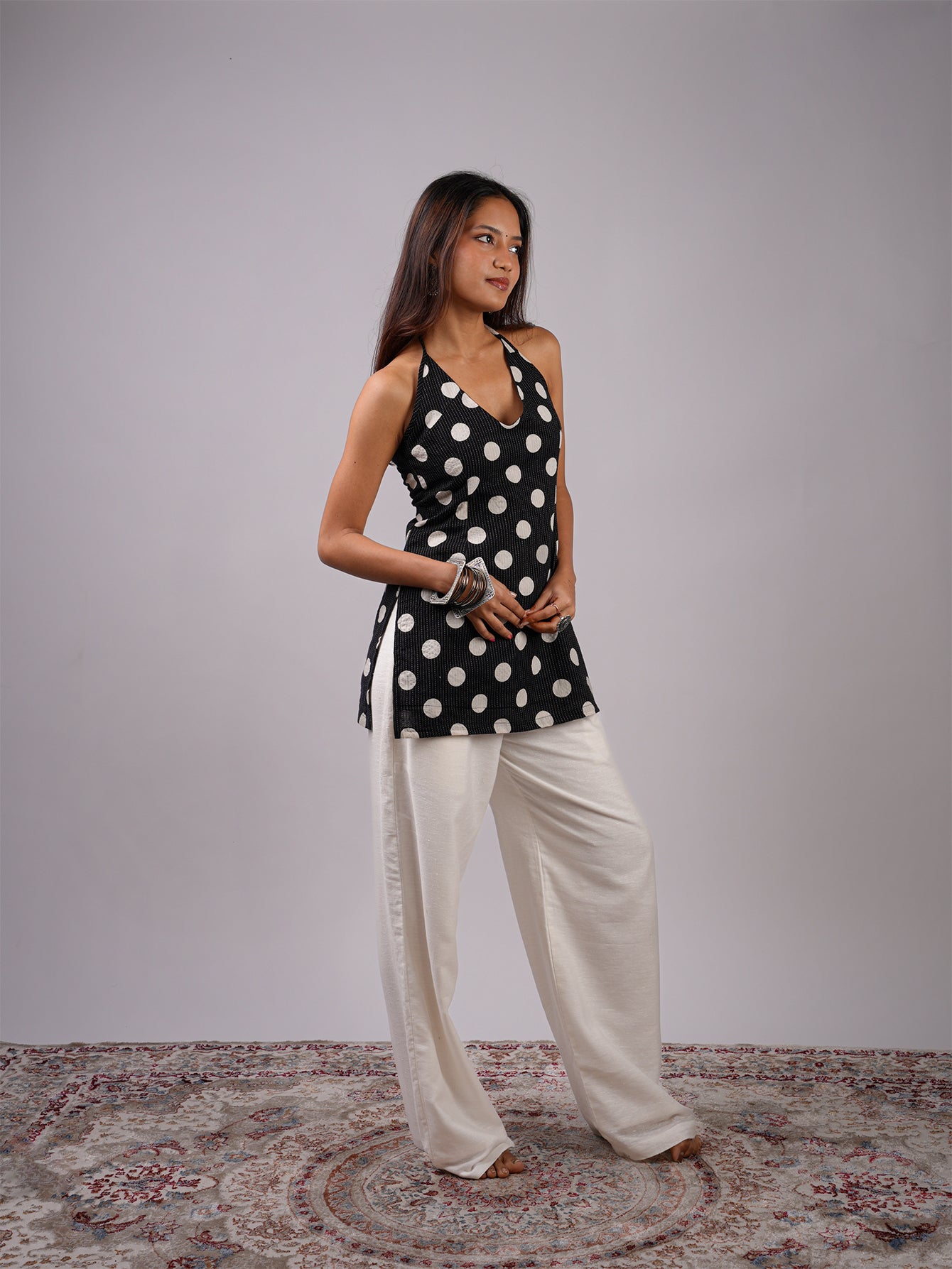 Hiya Halter Neck Corset Kurti NISHORAMA