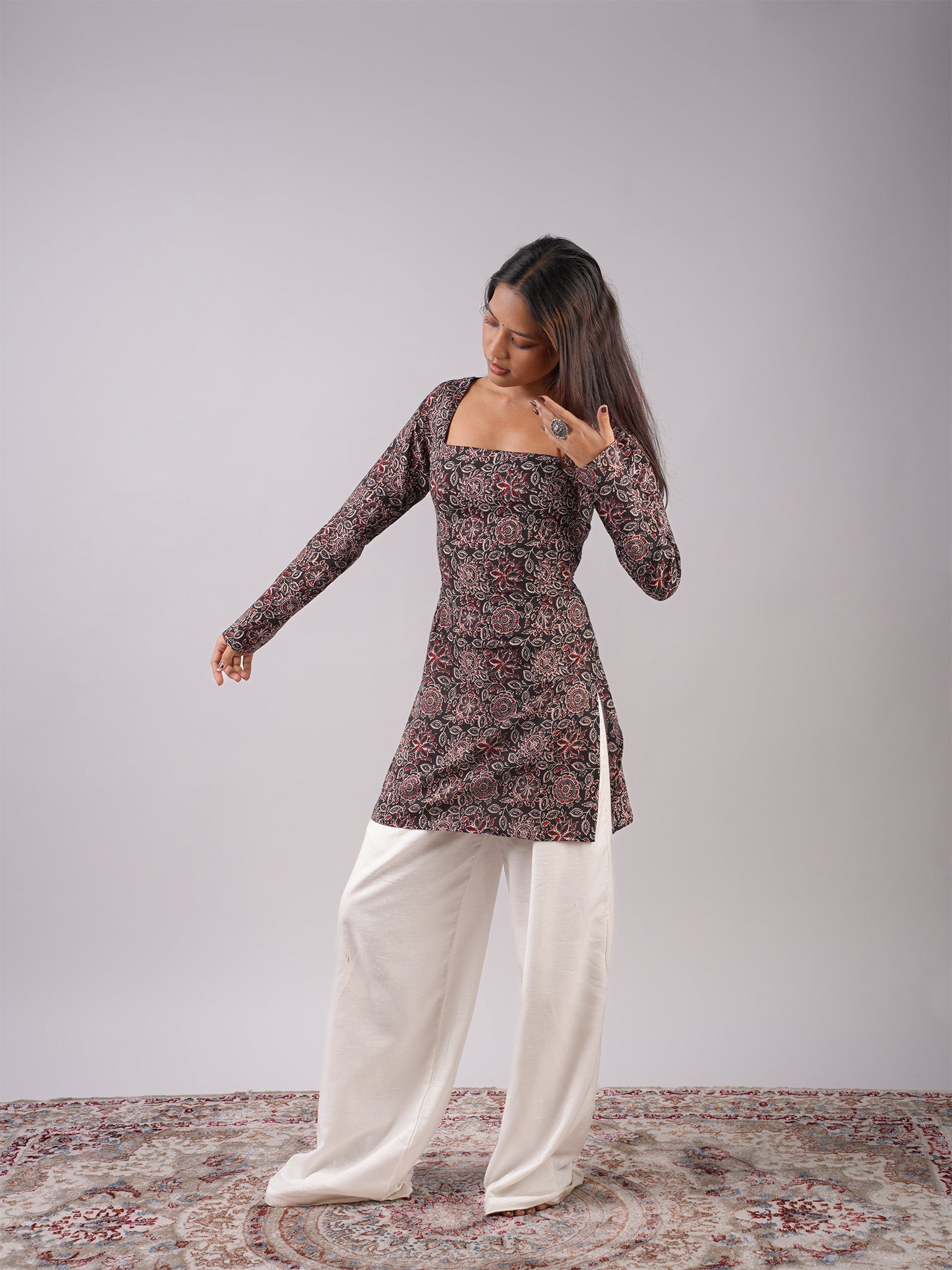 Riva Sleeved Corset Kurti NISHORAMA