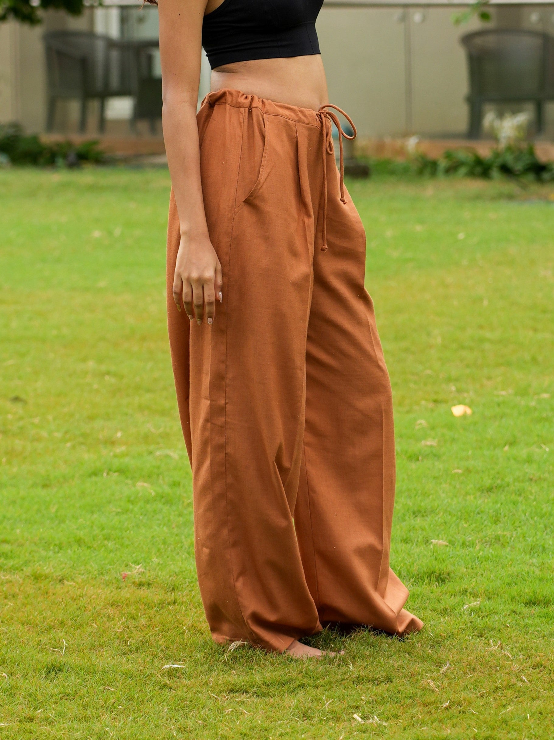 Brown Relaxed Pants NISHORAMA