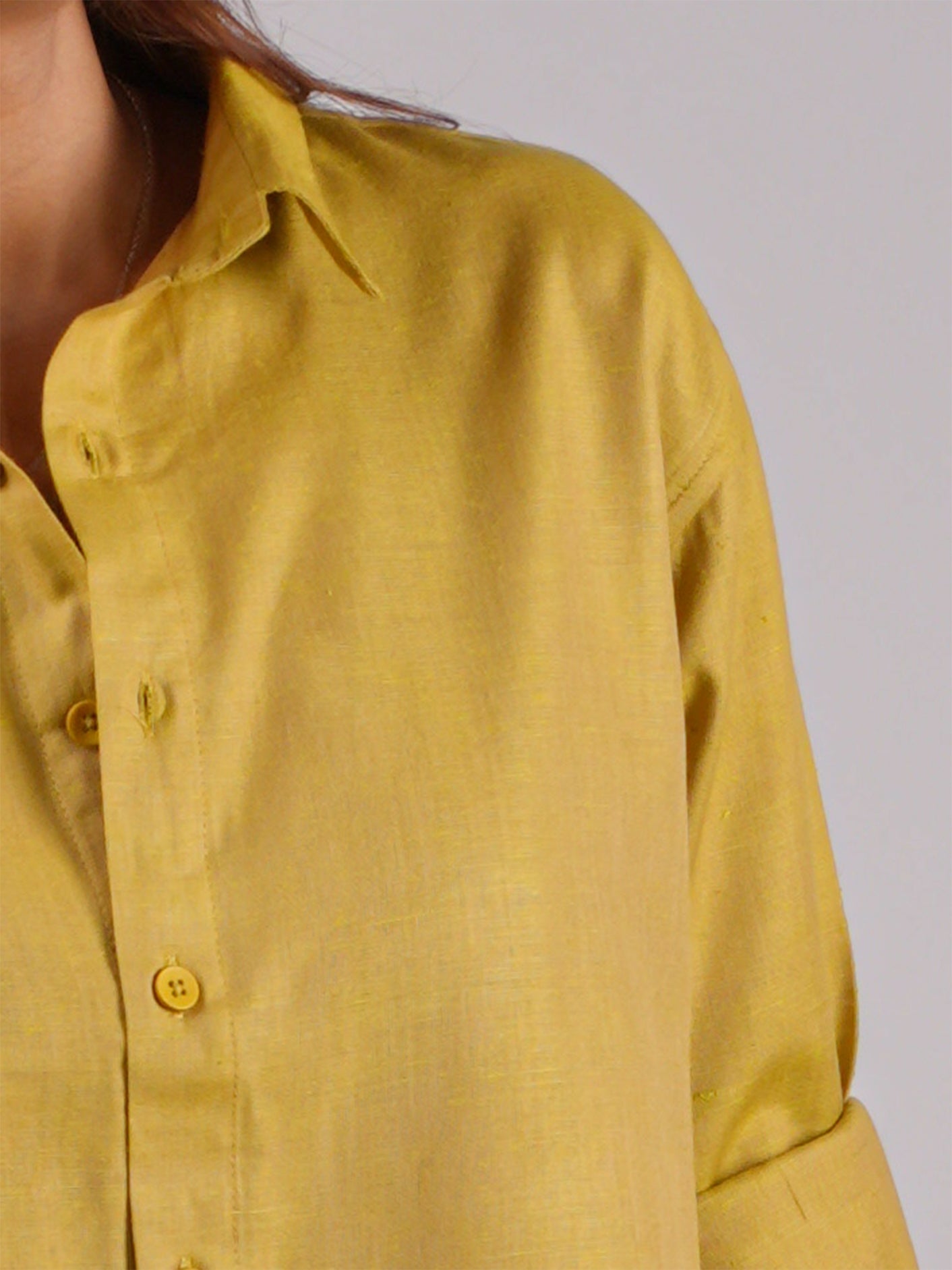 Oversized Green Linen Shirt NISHORAMA