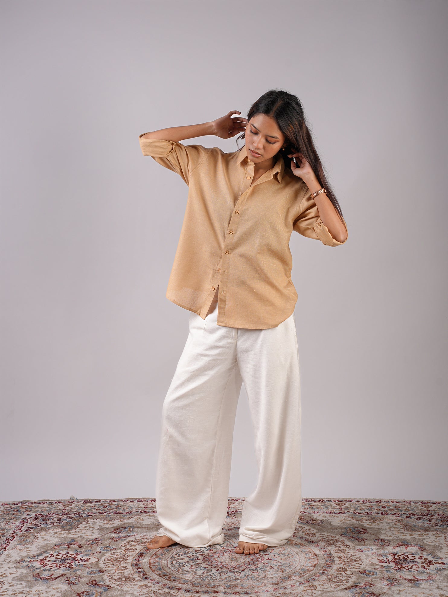 Oversized Khadi Linen Shirt NISHORAMA