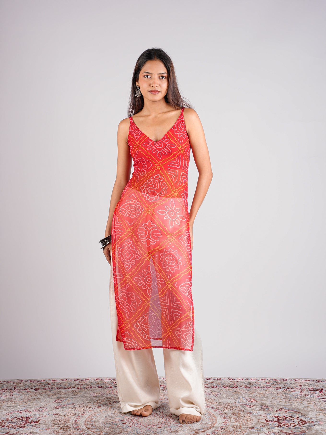 Payal Sheer Bandhani Kurti NISHORAMA