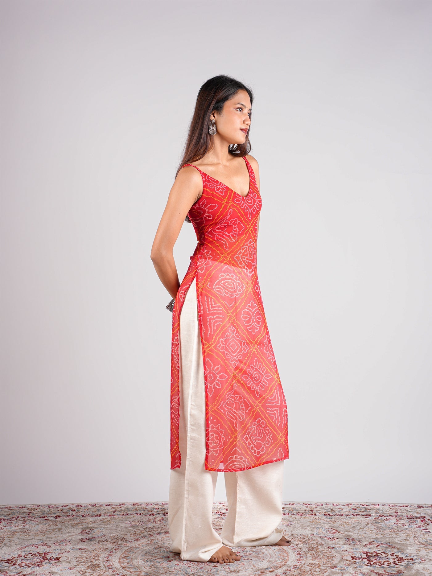 Payal Sheer Bandhani Kurti NISHORAMA