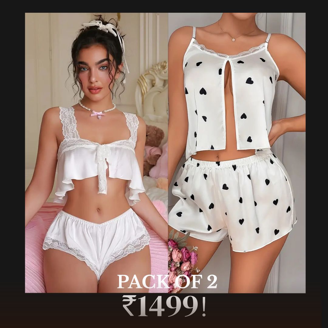 Pack 2 Fashion Charm Design Sleepwear Set