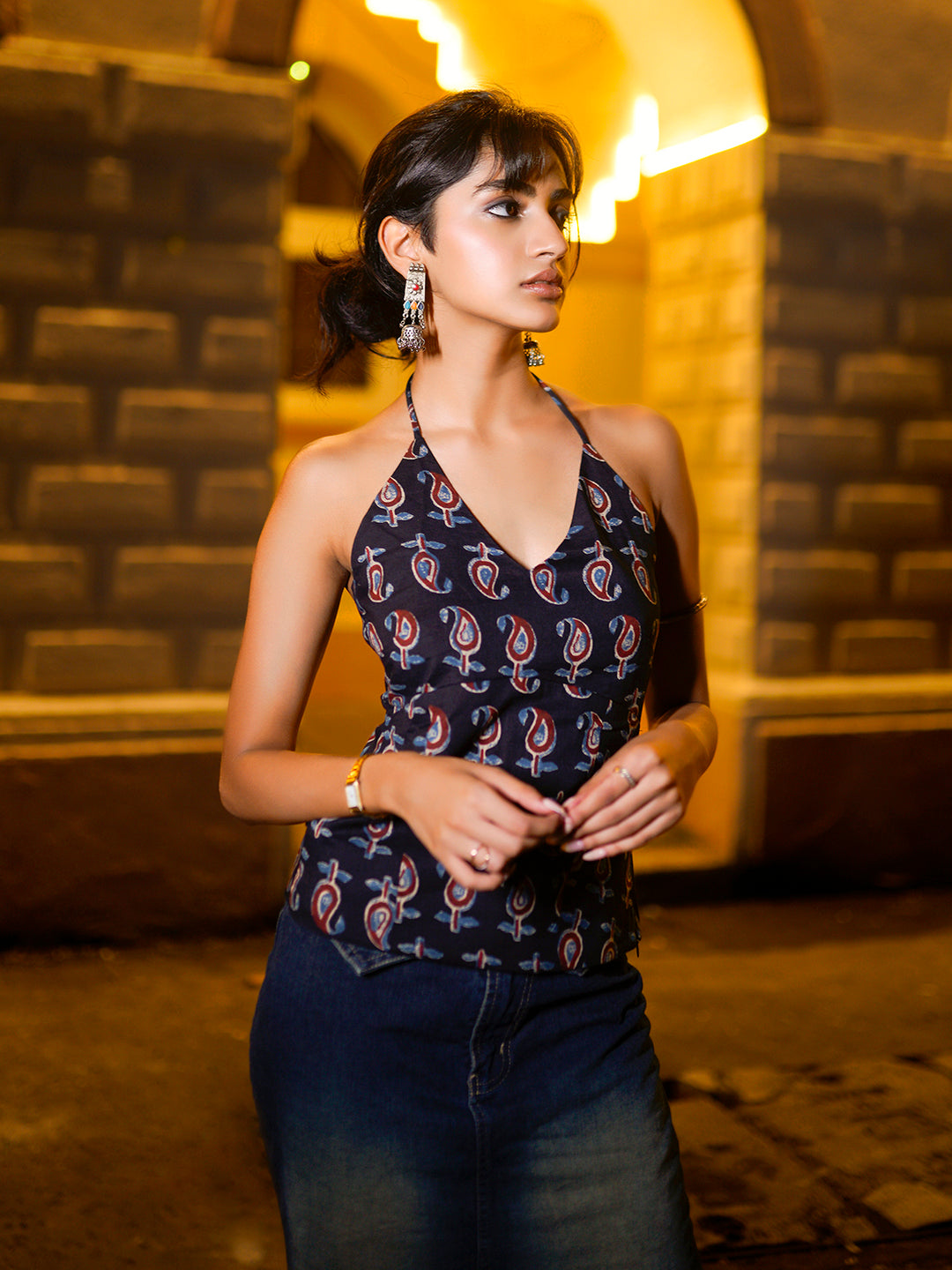 Kaya halter neck  top NISHORAMA