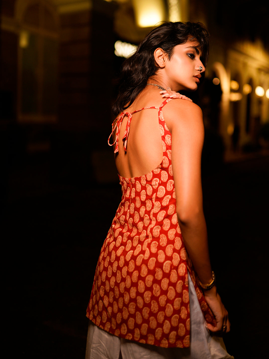 Kum-Kum Deep Back  Short Kurti NISHORAMA