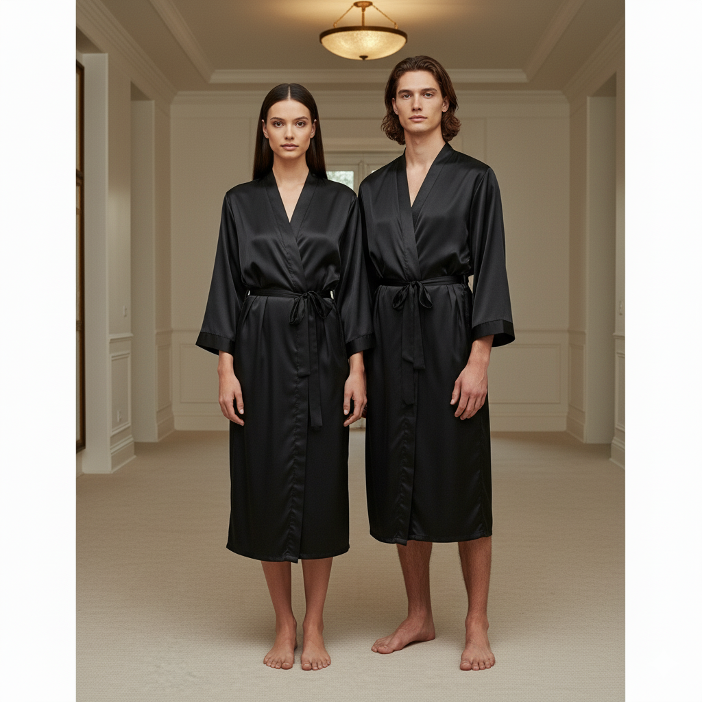 New Fashion Long-Sleeve Belted Robe for Couple