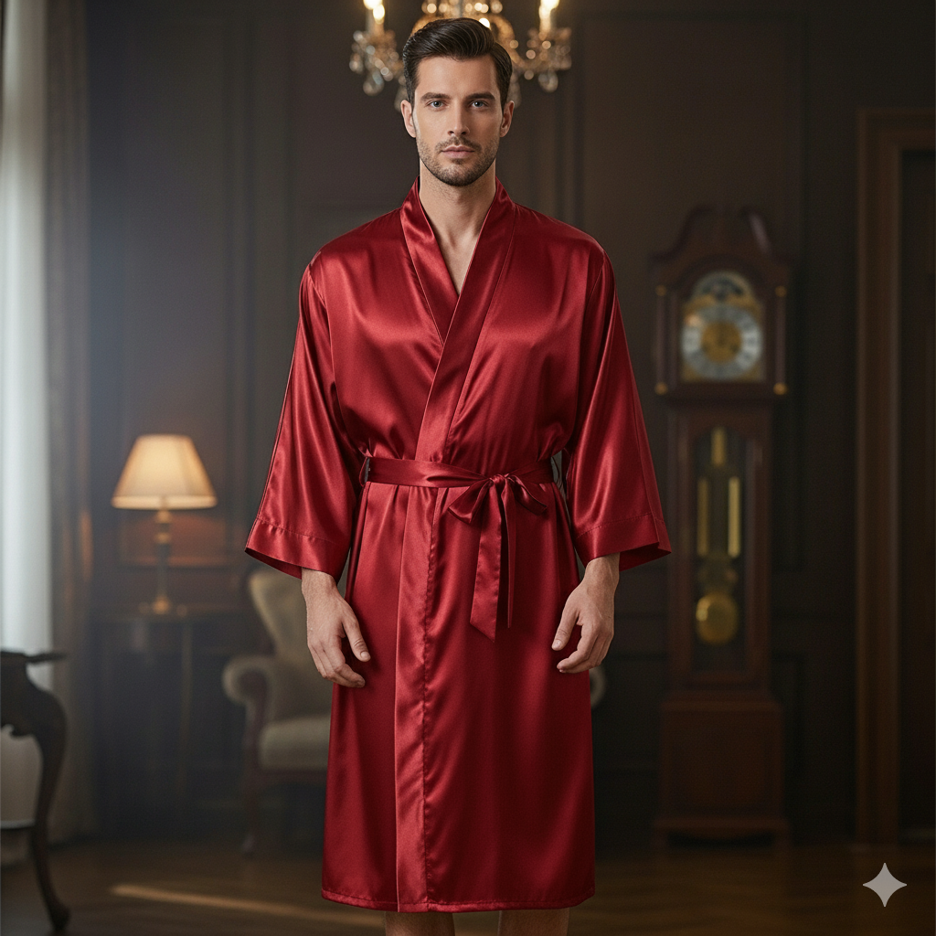 New Men's Fashion Long-Sleeve Nightgown