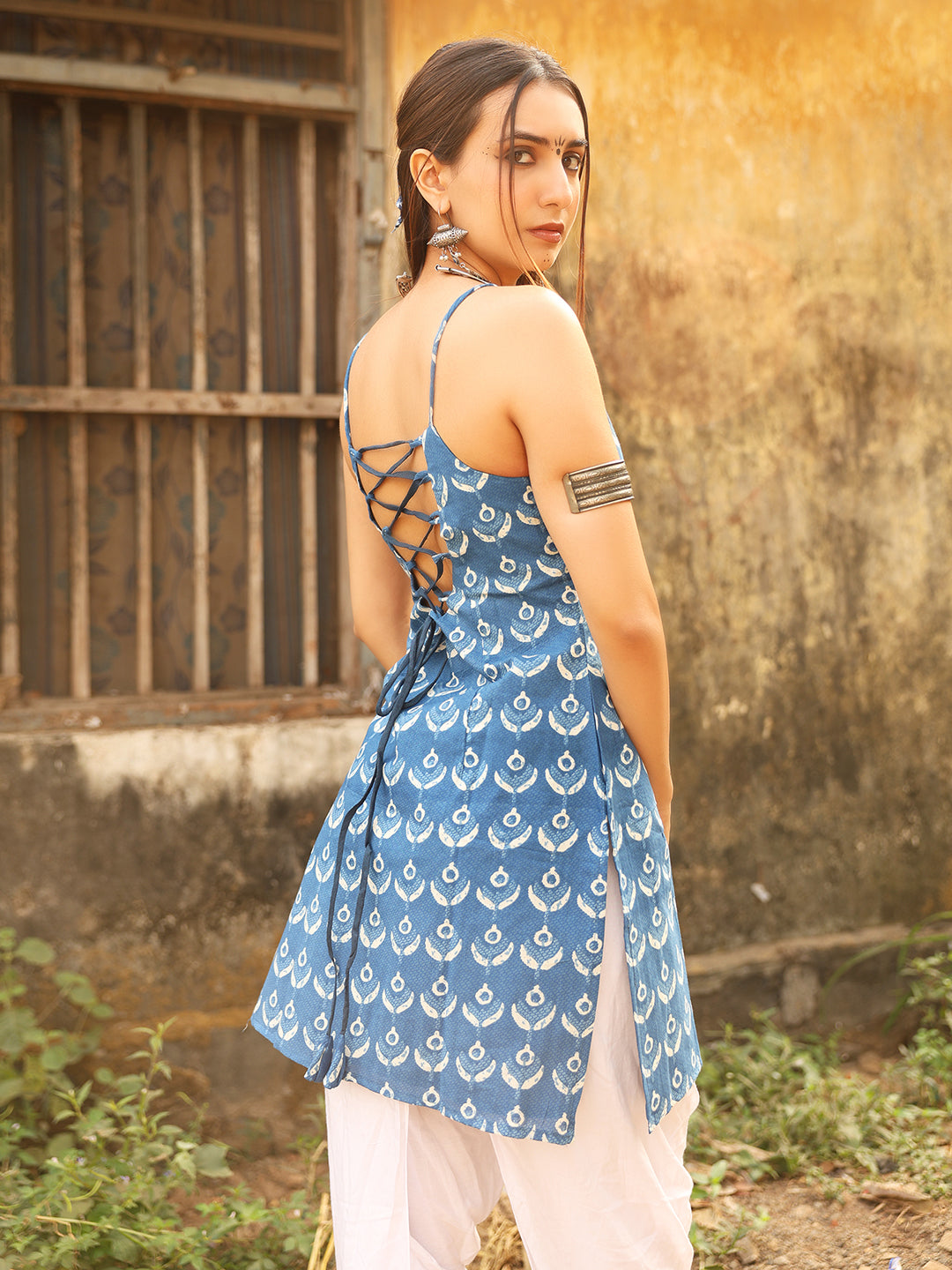Maahi  Noodle Strap Corset Kurti NISHORAMA