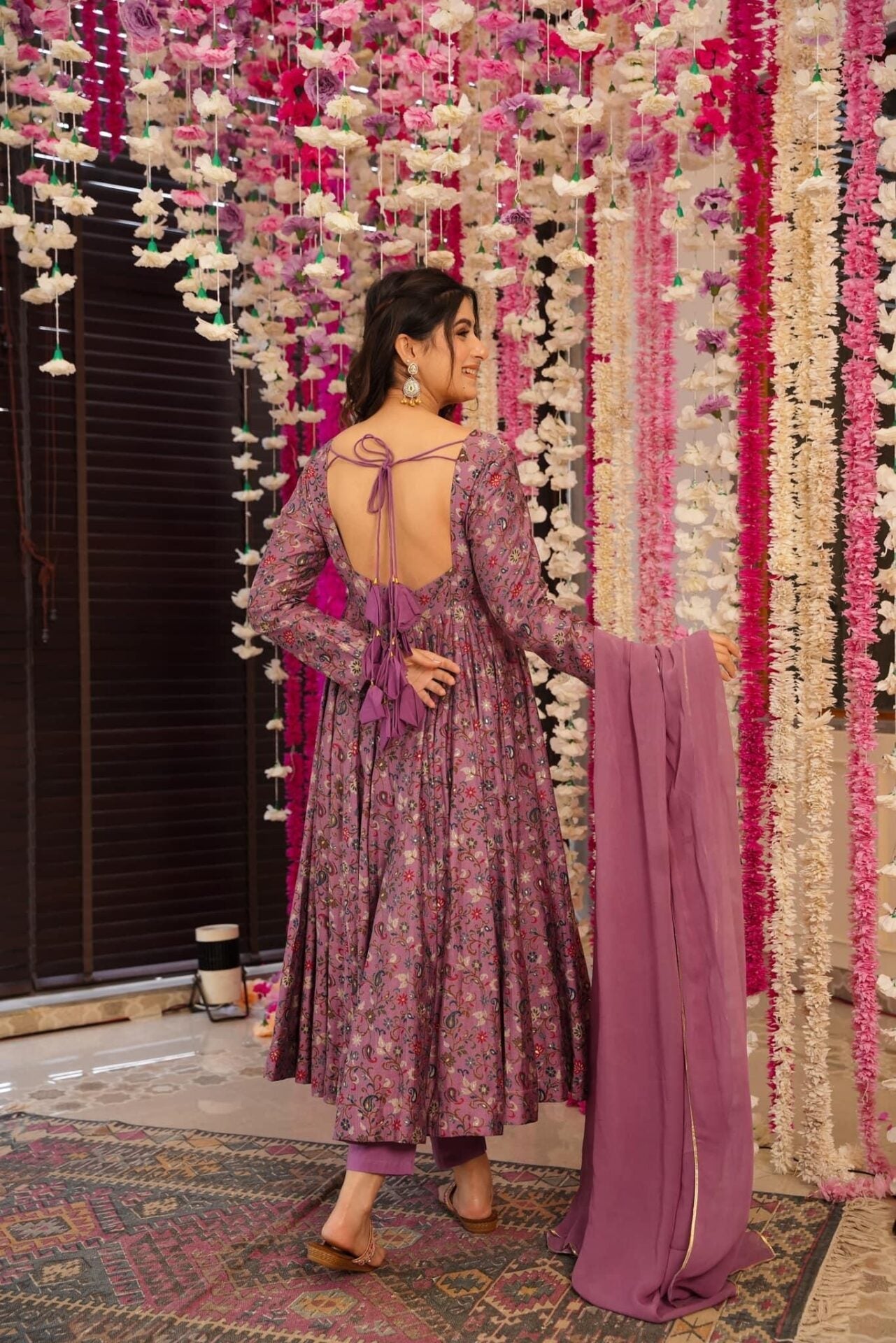 purple muslin suit set