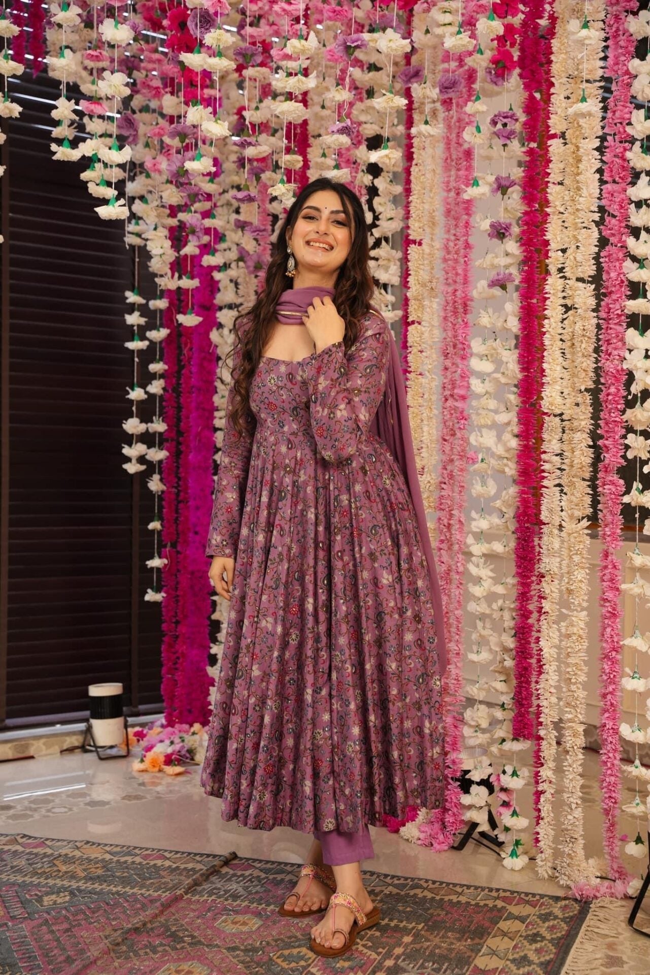purple muslin suit set