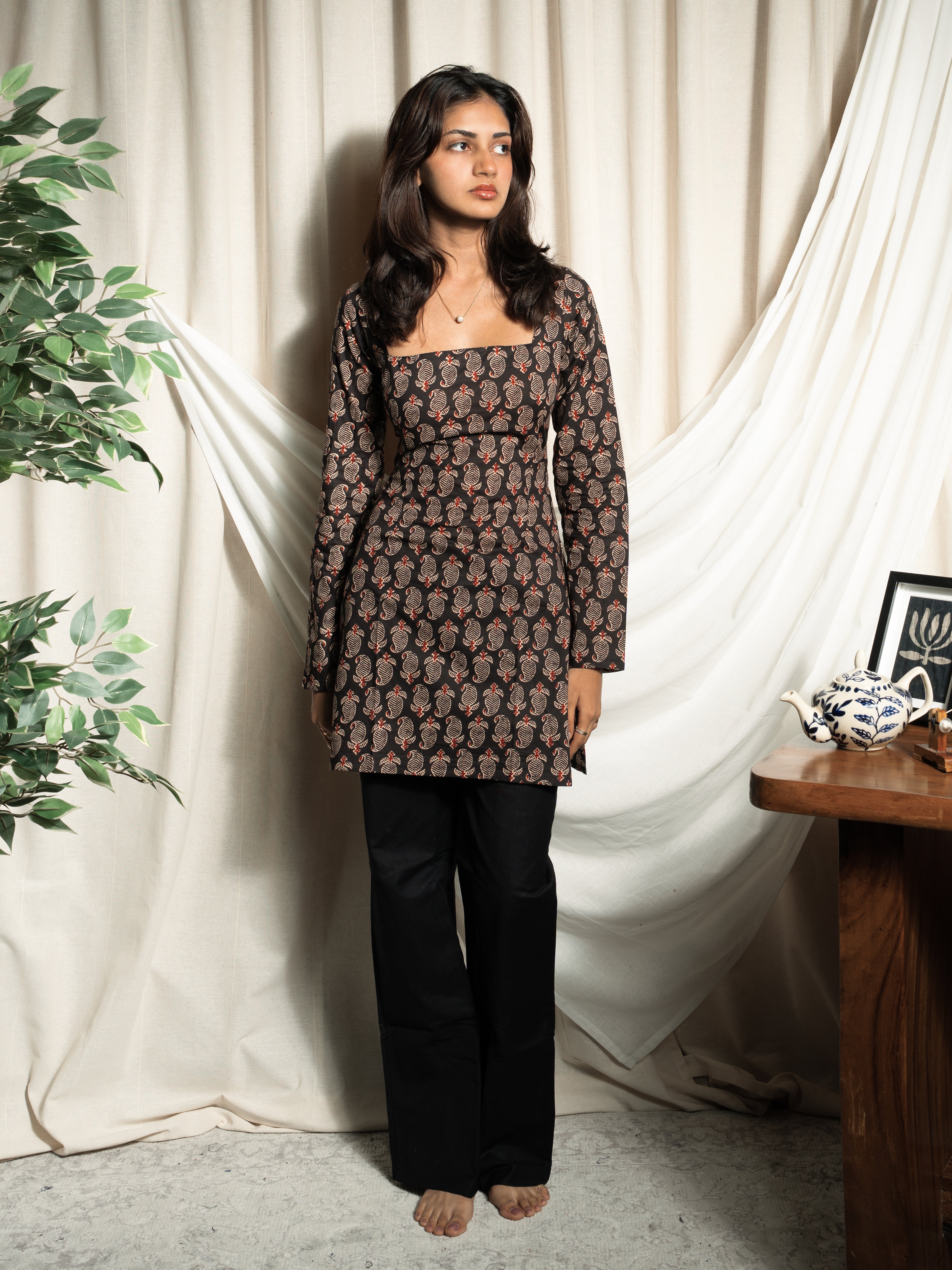 Juhi Black Full Sleeve Kurti NISHORAMA