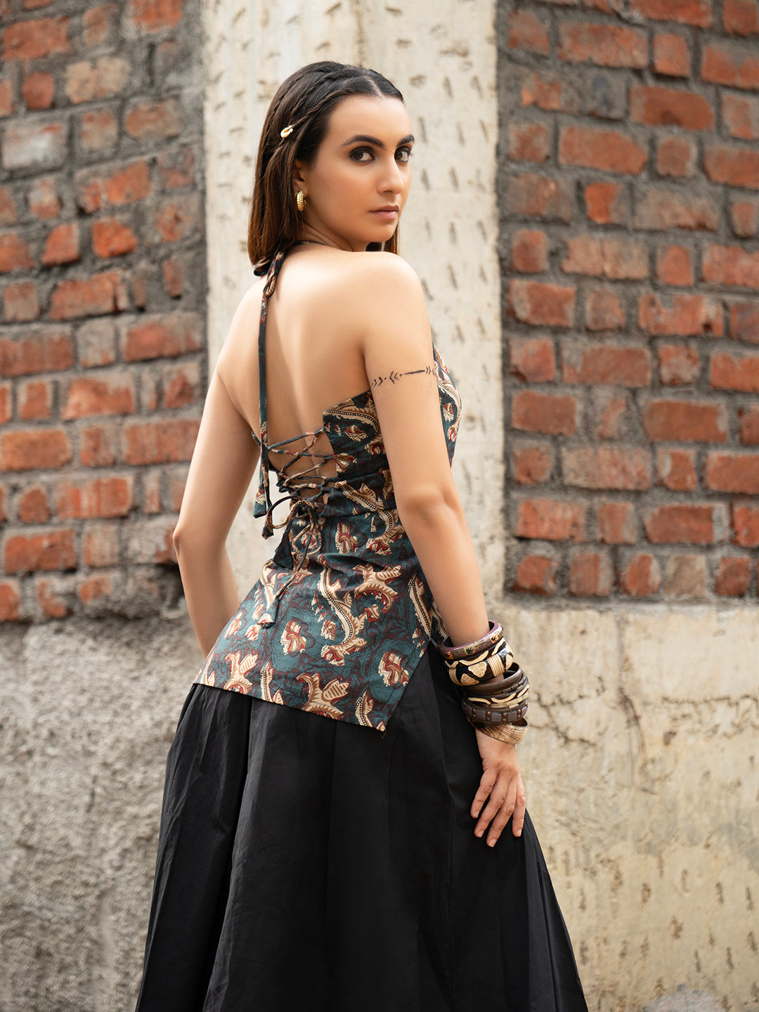 Mariya Halter Neck Corset Kurti NISHORAMA