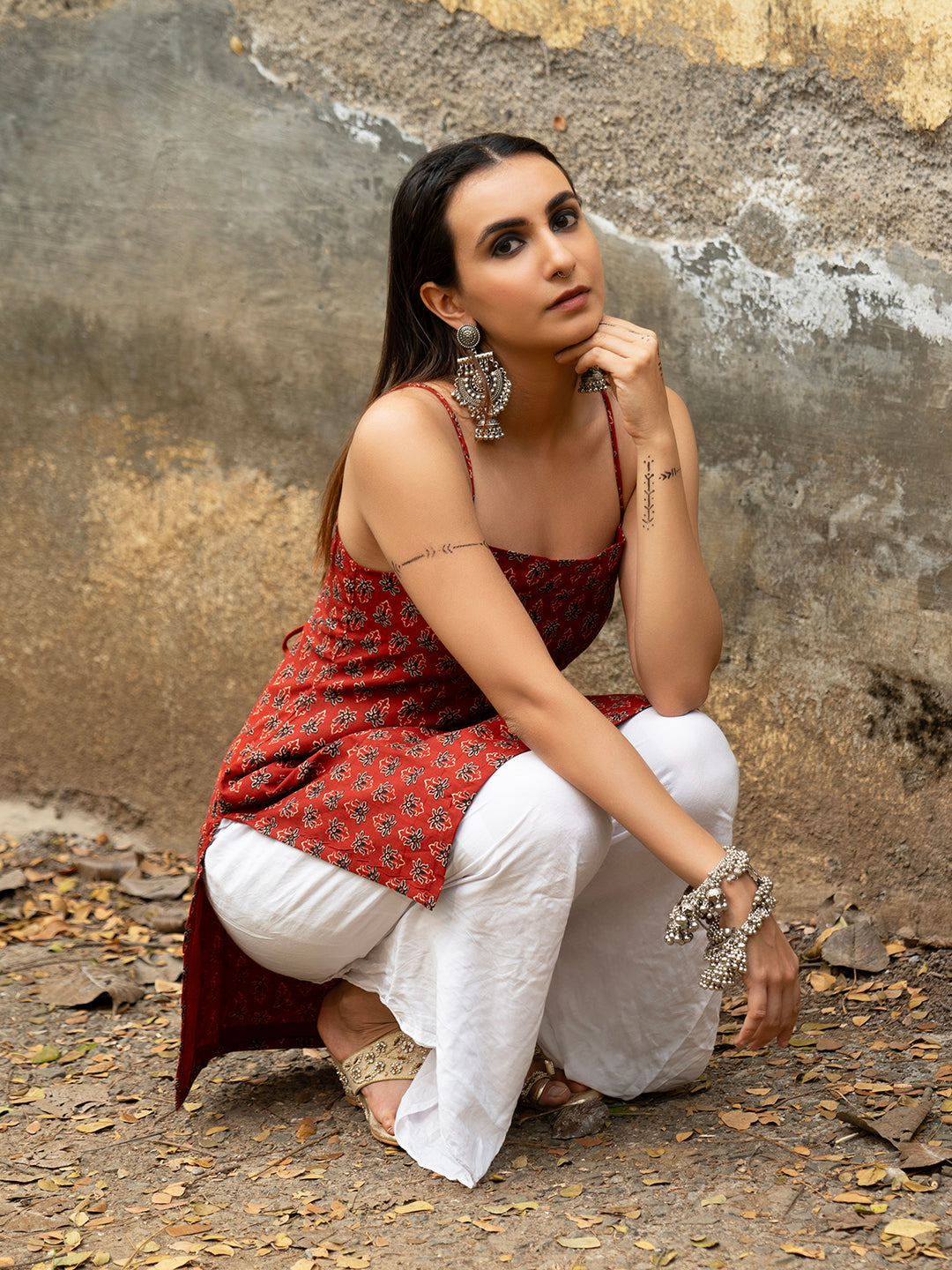 Sia Noodle Strap Corset Kurti NISHORAMA