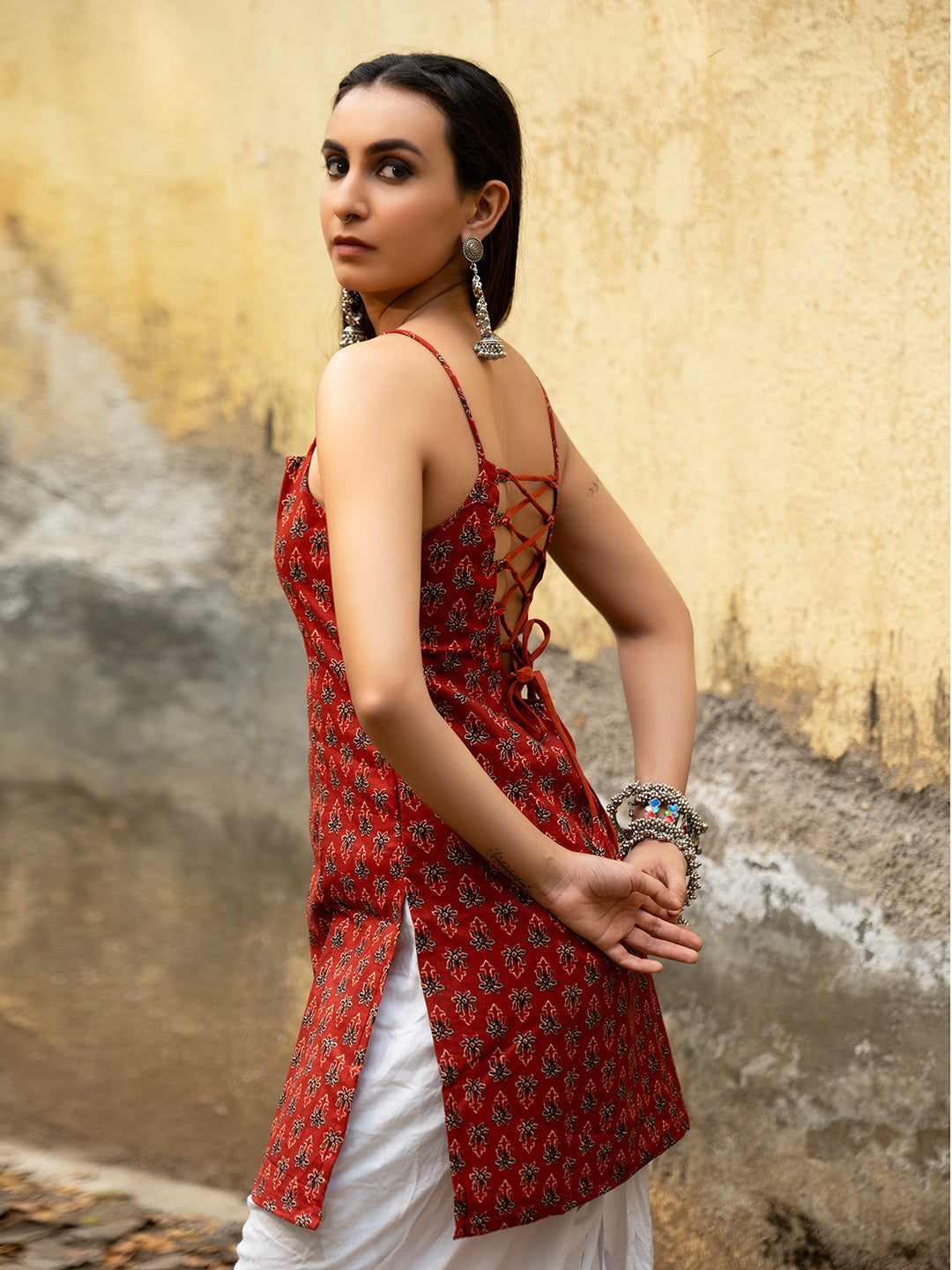 Sia Noodle Strap Corset Kurti NISHORAMA