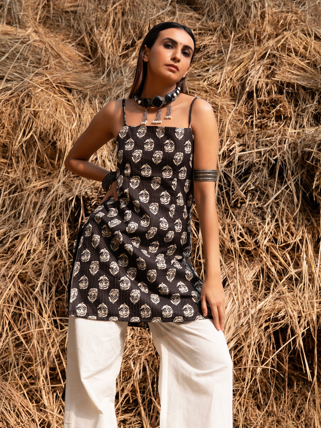 Kalika Noodle Strap Corset Kurti NISHORAMA