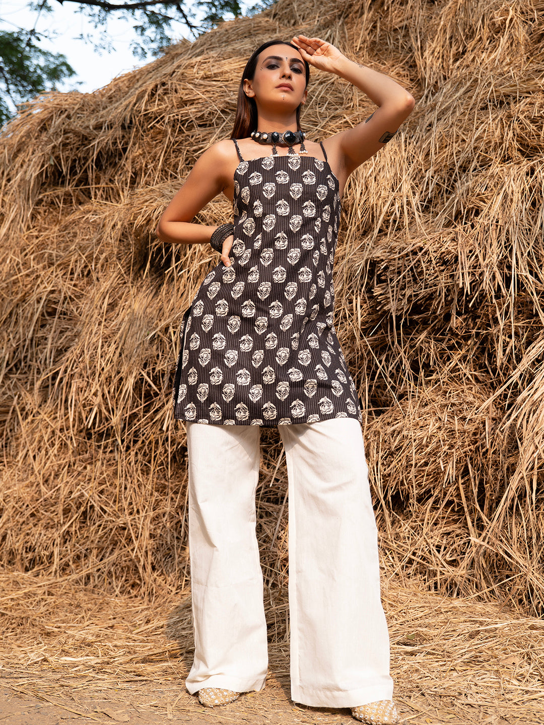 Kalika Noodle Strap Corset Kurti NISHORAMA