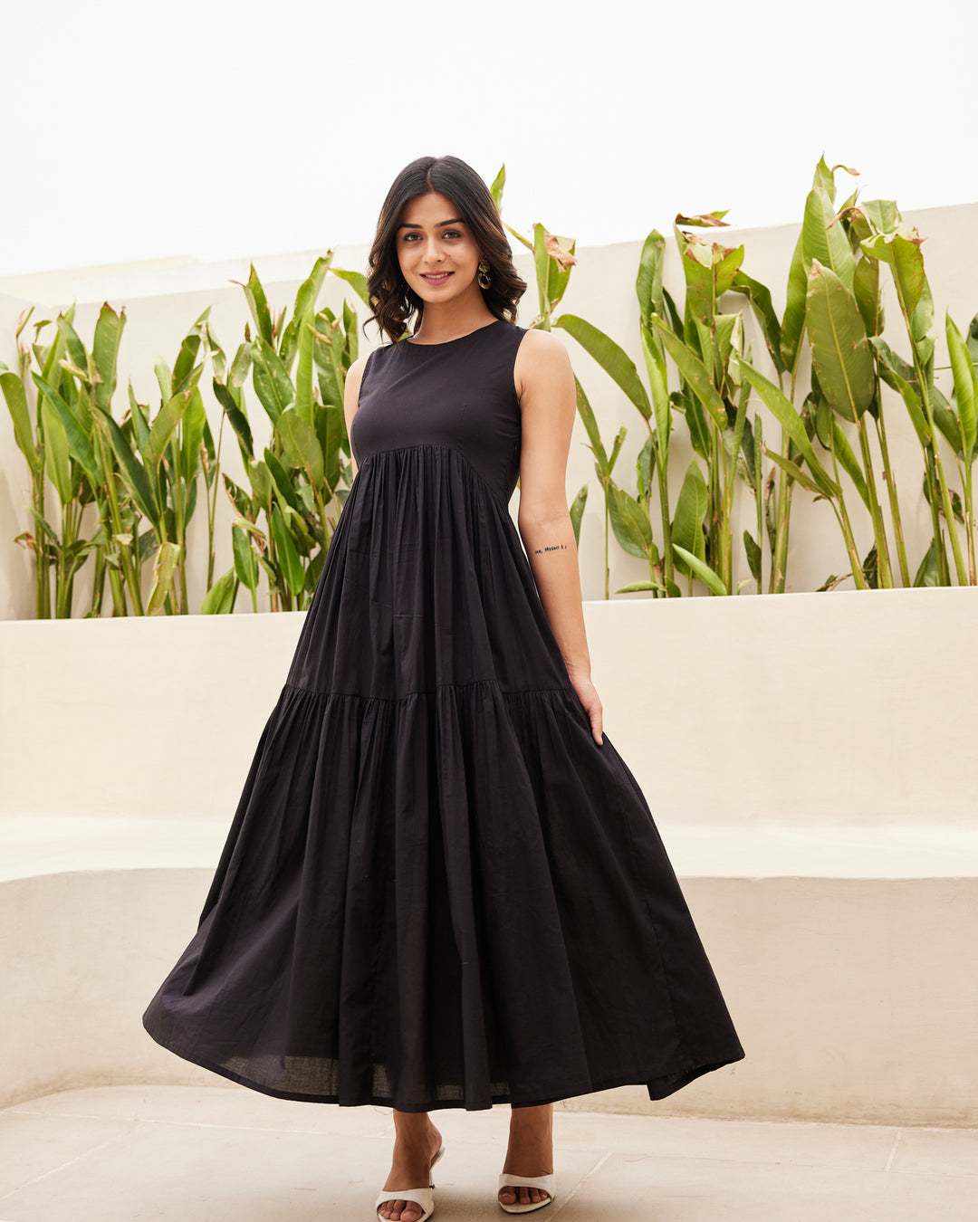 Brown Tiered Maxi Dress