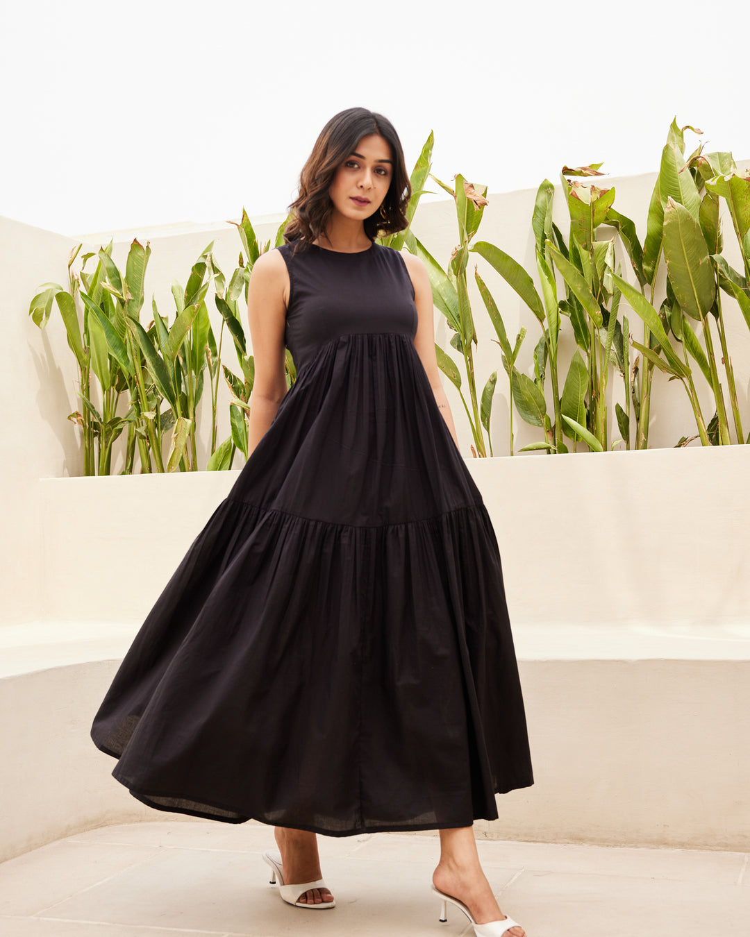 Brown Tiered Maxi Dress
