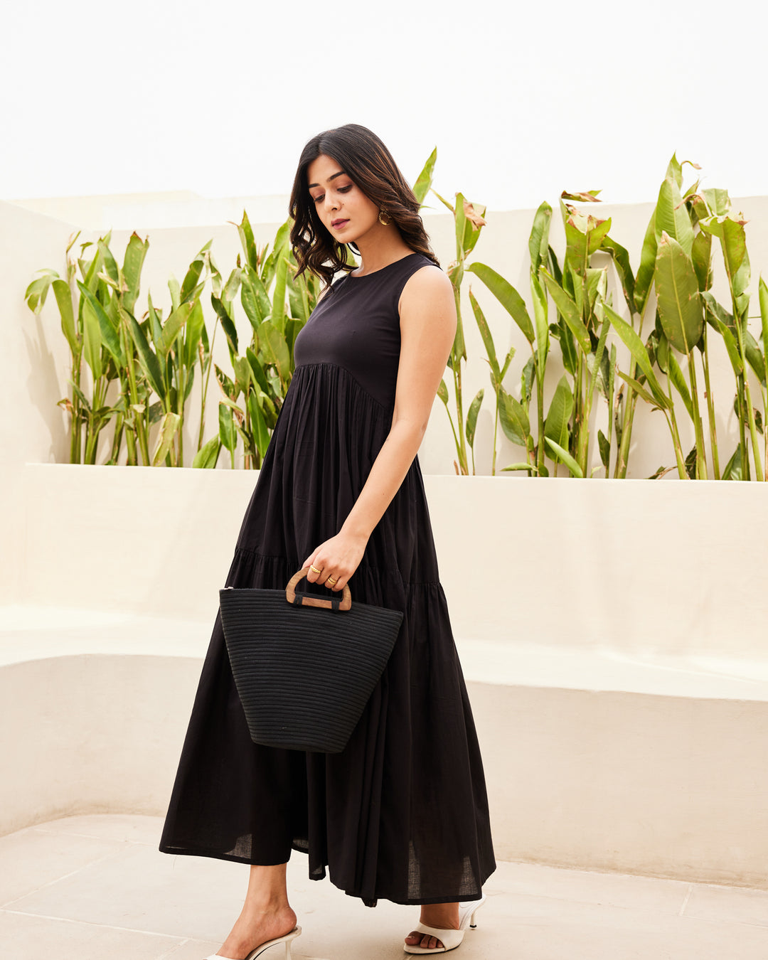 Brown Tiered Maxi Dress